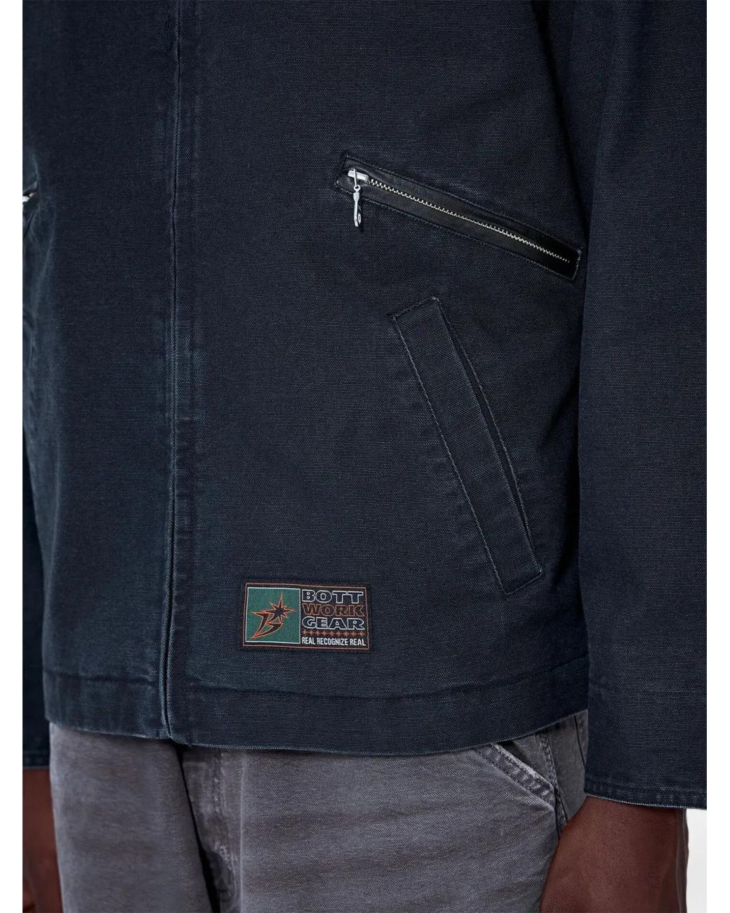 BoTT Blue Embroidered Zip-Fastening Jacket for men