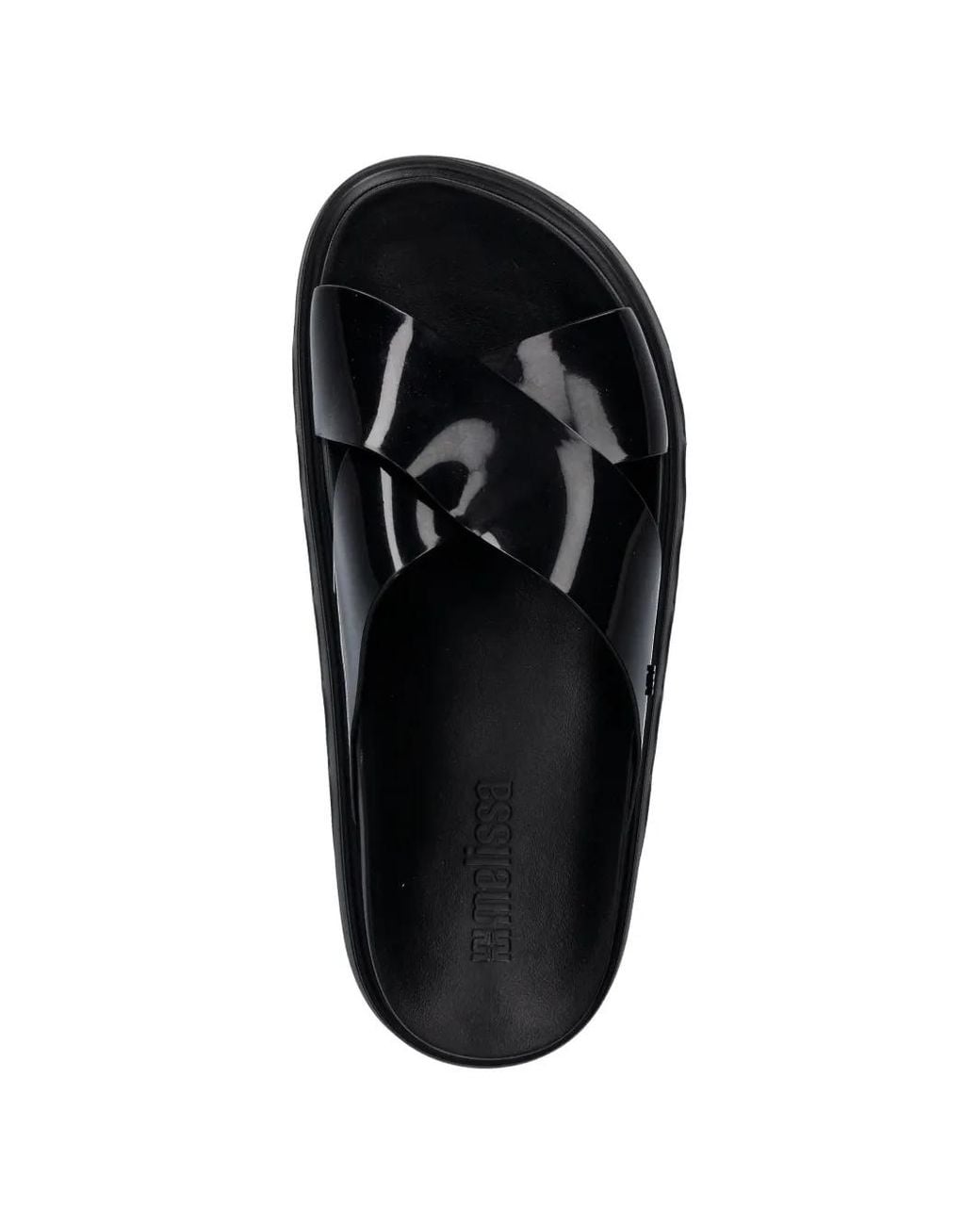 Melissa Black Cozy Cross Platform Slides