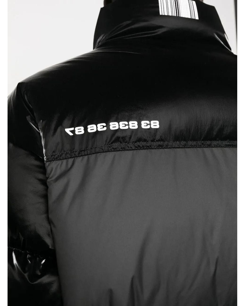 VTMNTS Black Two-Tone Feather-Down Jacket for men