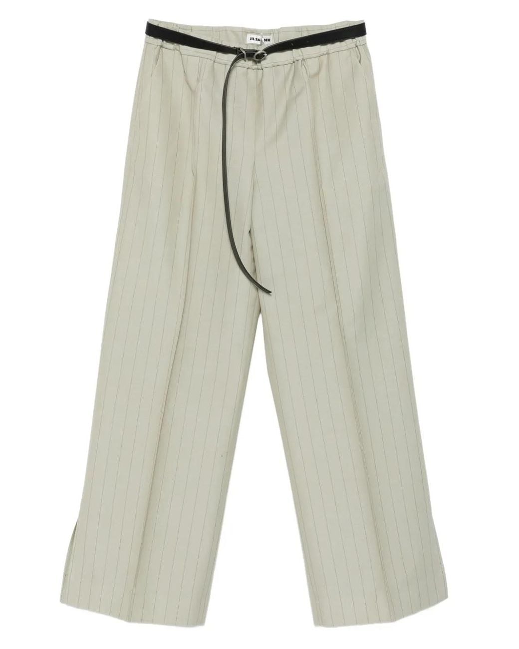 Jil Sander Gray Pinstripe Trousers