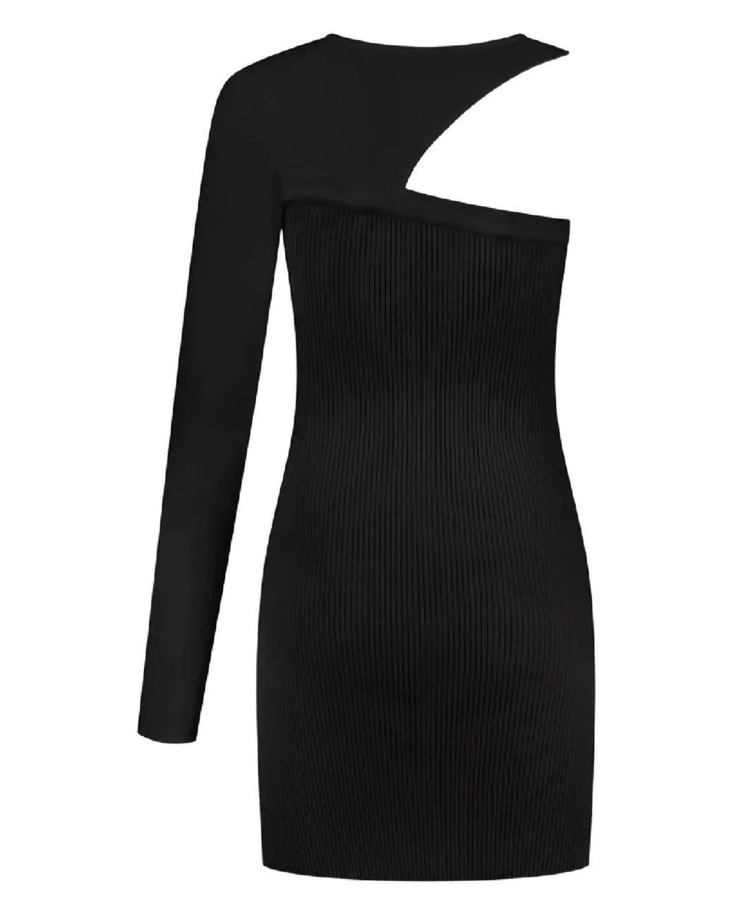 GAUGE81 Black Asymmetrisches Tnino Kleid mit Cut-Out