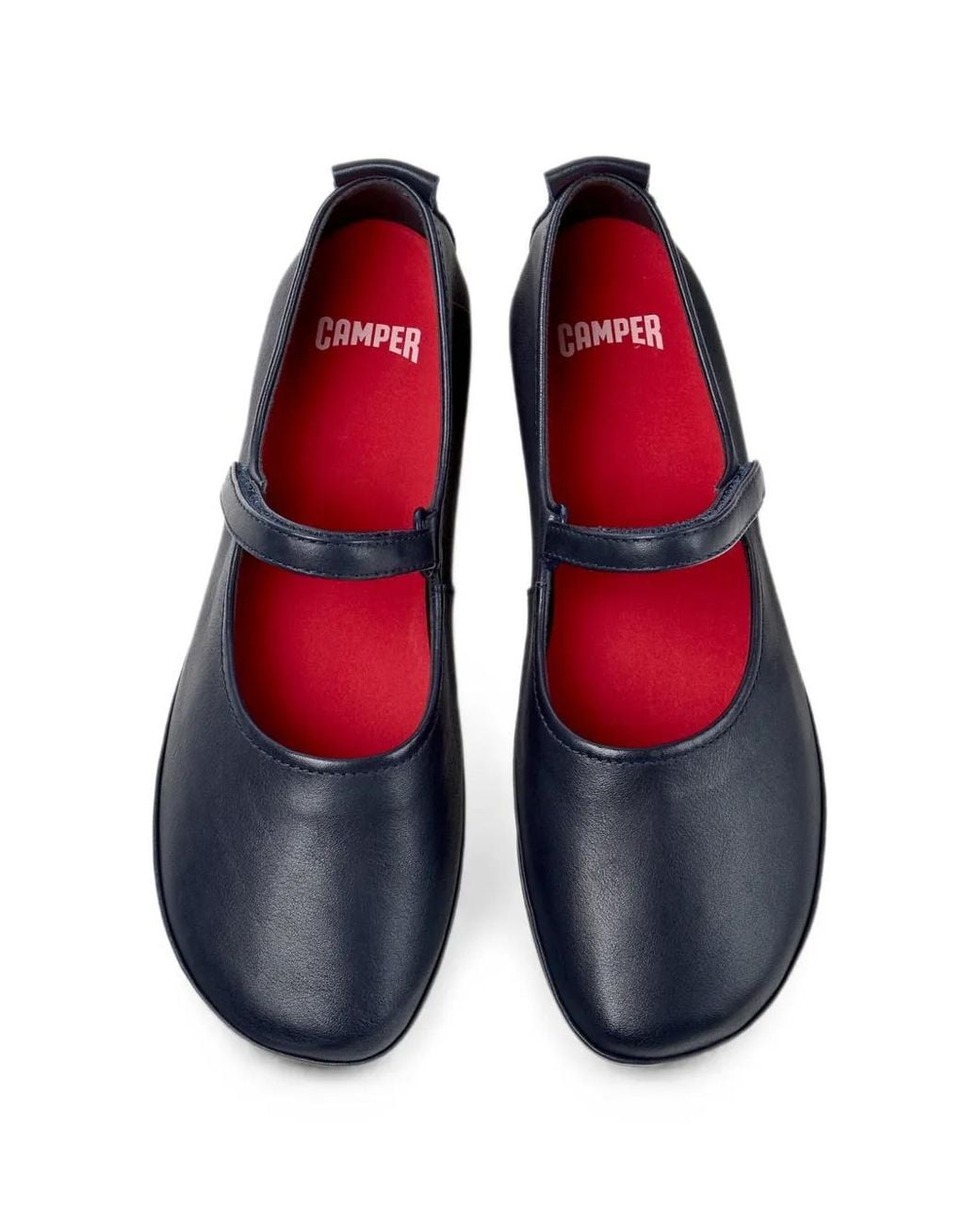 Camper Blue Right Nina Leather Ballet Flats