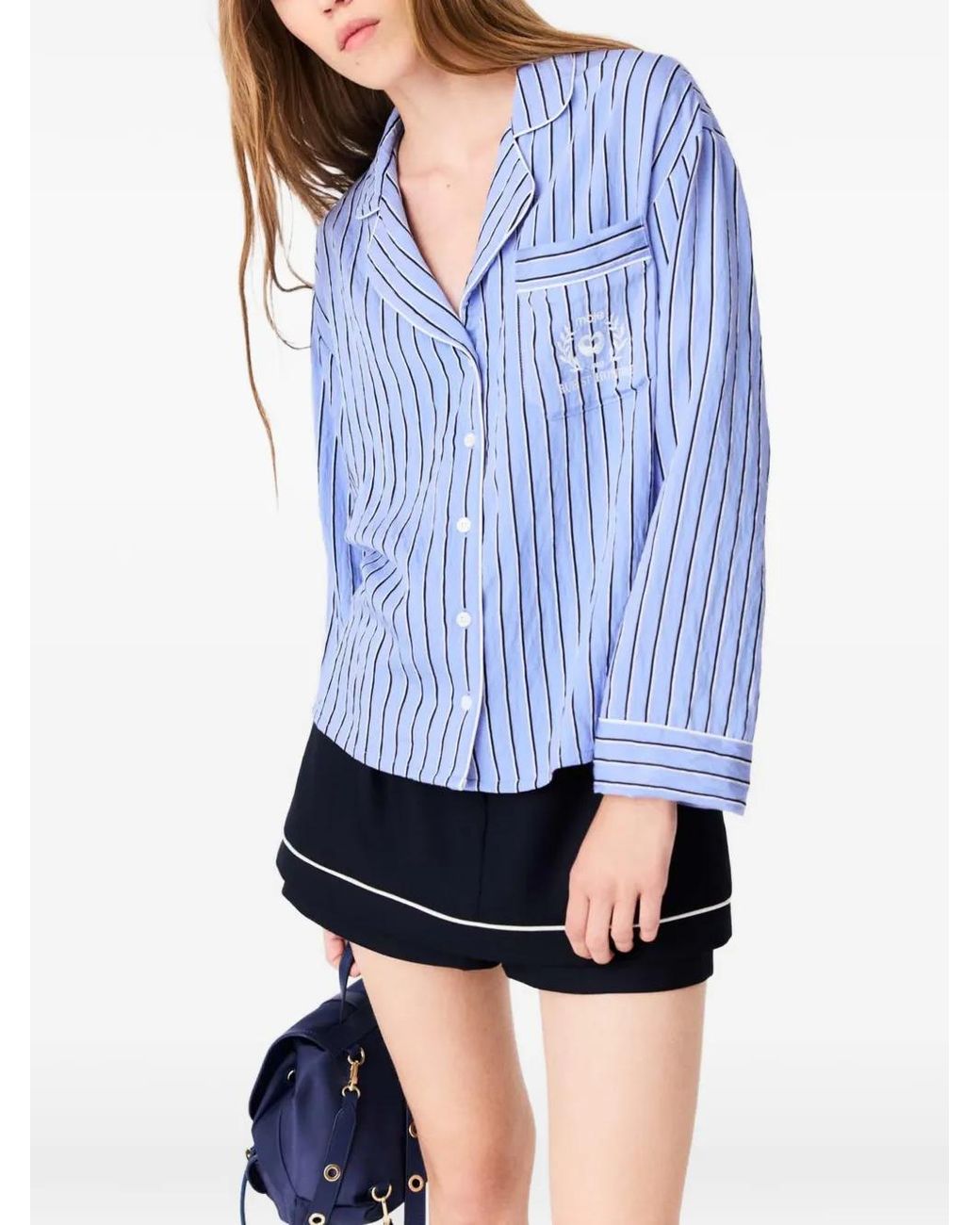 Maje Blue Striped Shirt