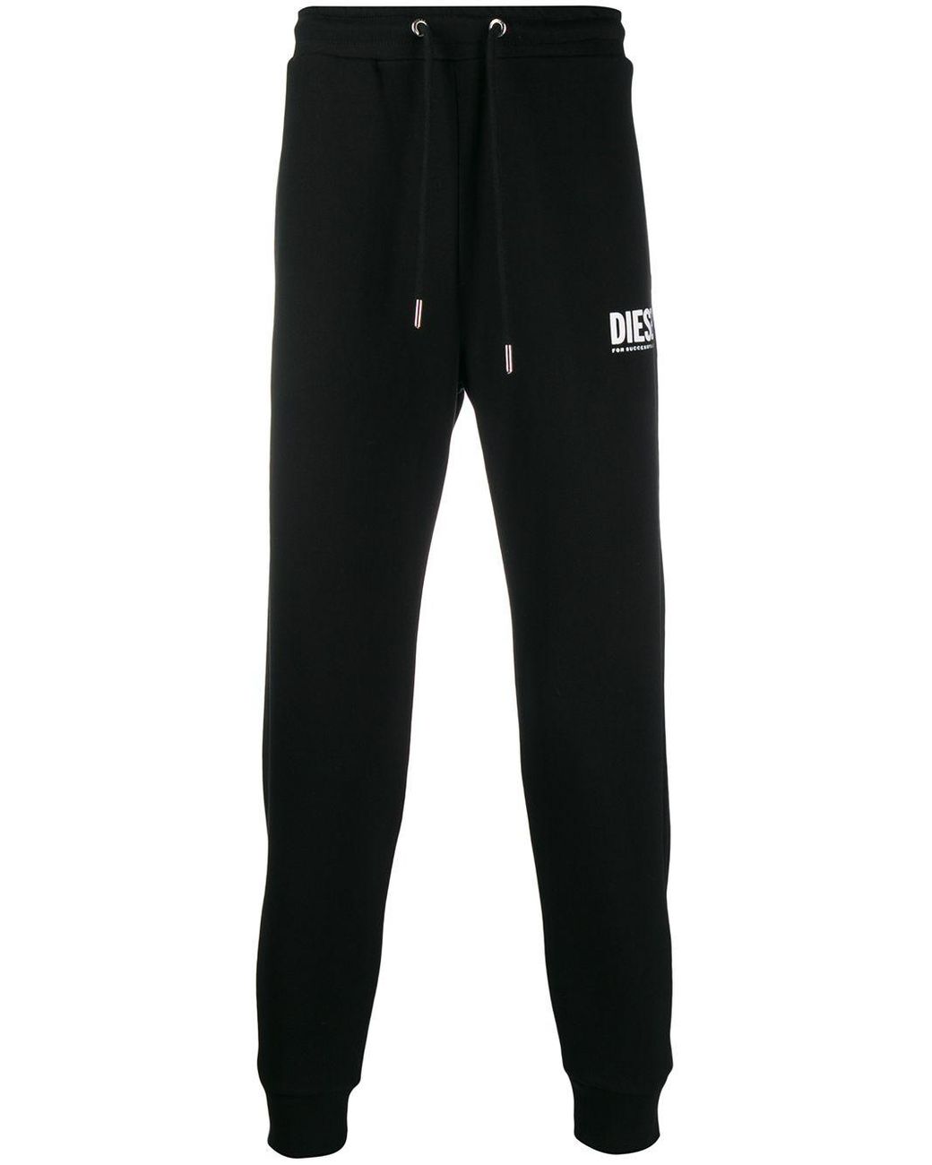 DIESEL Denim Logo Track Pants in Black for Men - Lyst