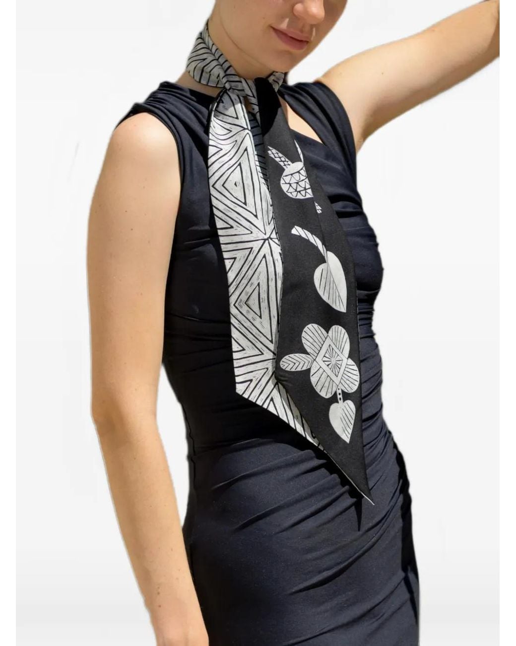 Elizabetta Gray Marta Geometric-Print Bandeau Scarf