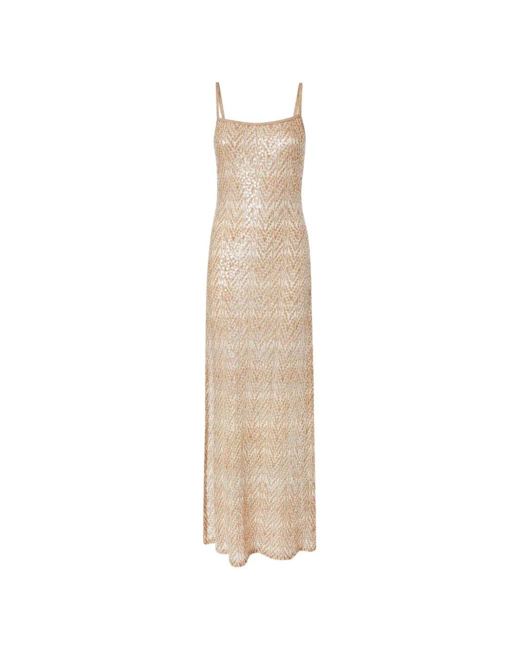 Missoni White Robe Longue À Ornements En Sequins