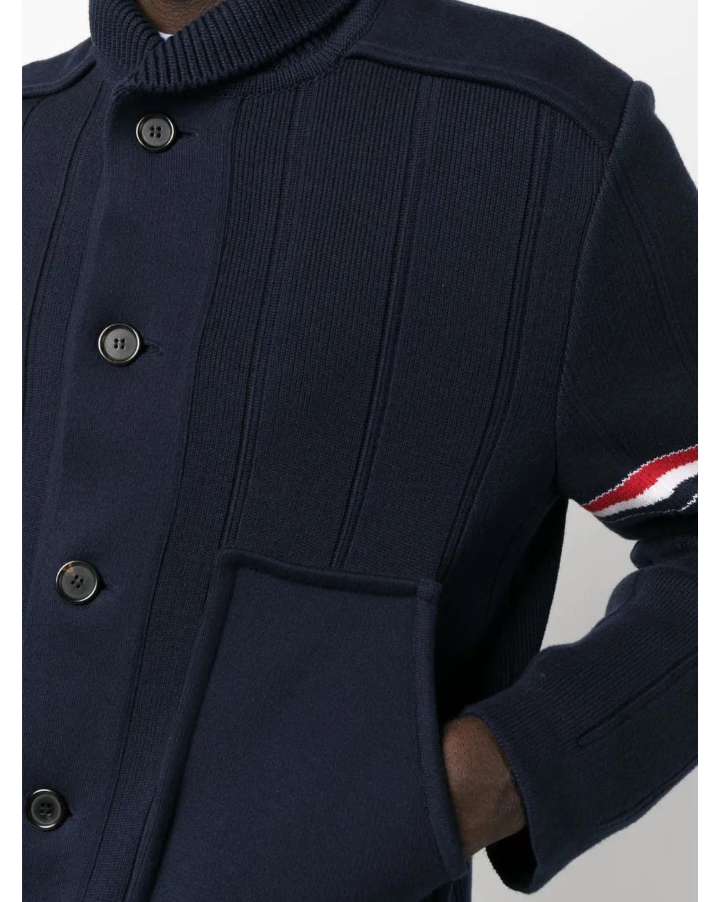 Thom Browne Blue Single-Breasted Button-Fastening Shirt Jacket for men