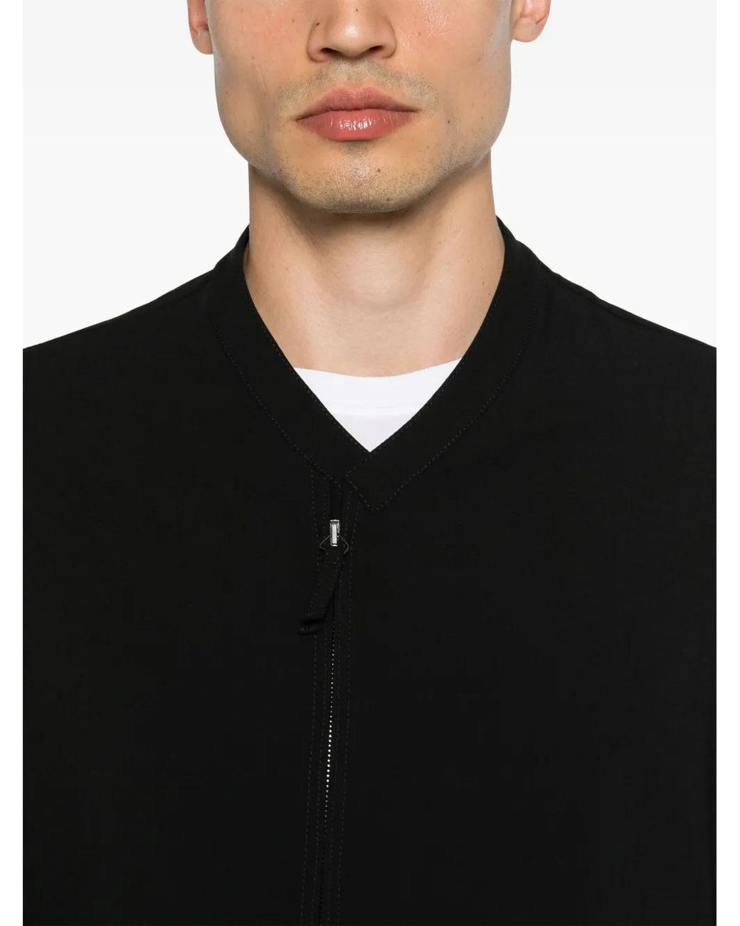 Giorgio Armani Black Wool Zip-Up Jacket And Trousers Set for men