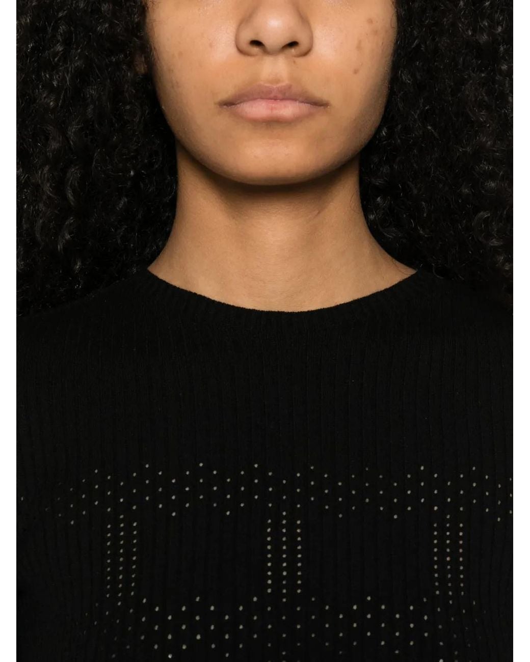 Twinset Black Ribbed Top