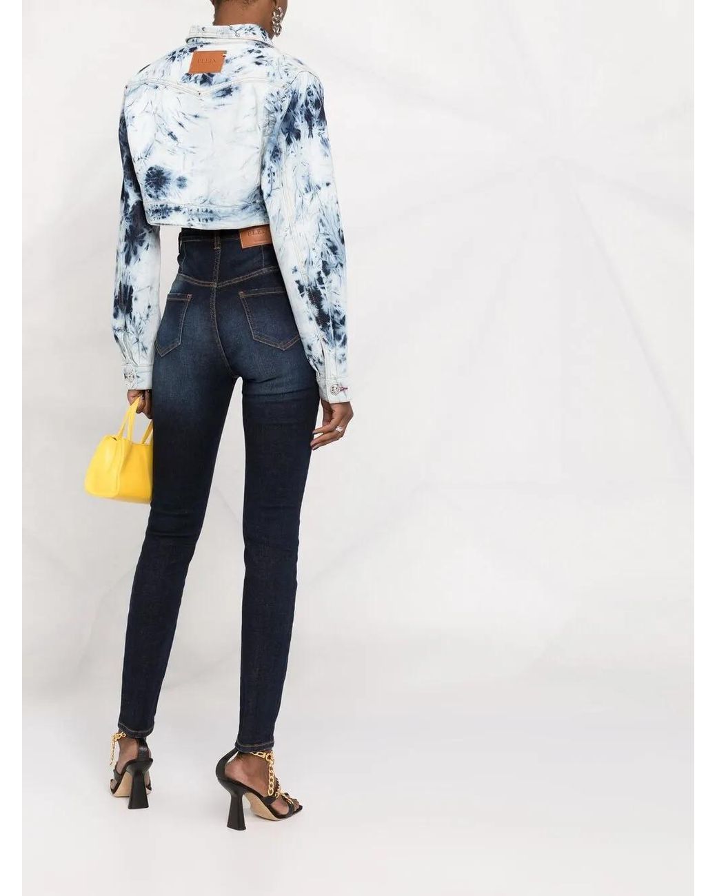 Philipp Plein Blue Stonewashed High-Waisted Jeggings
