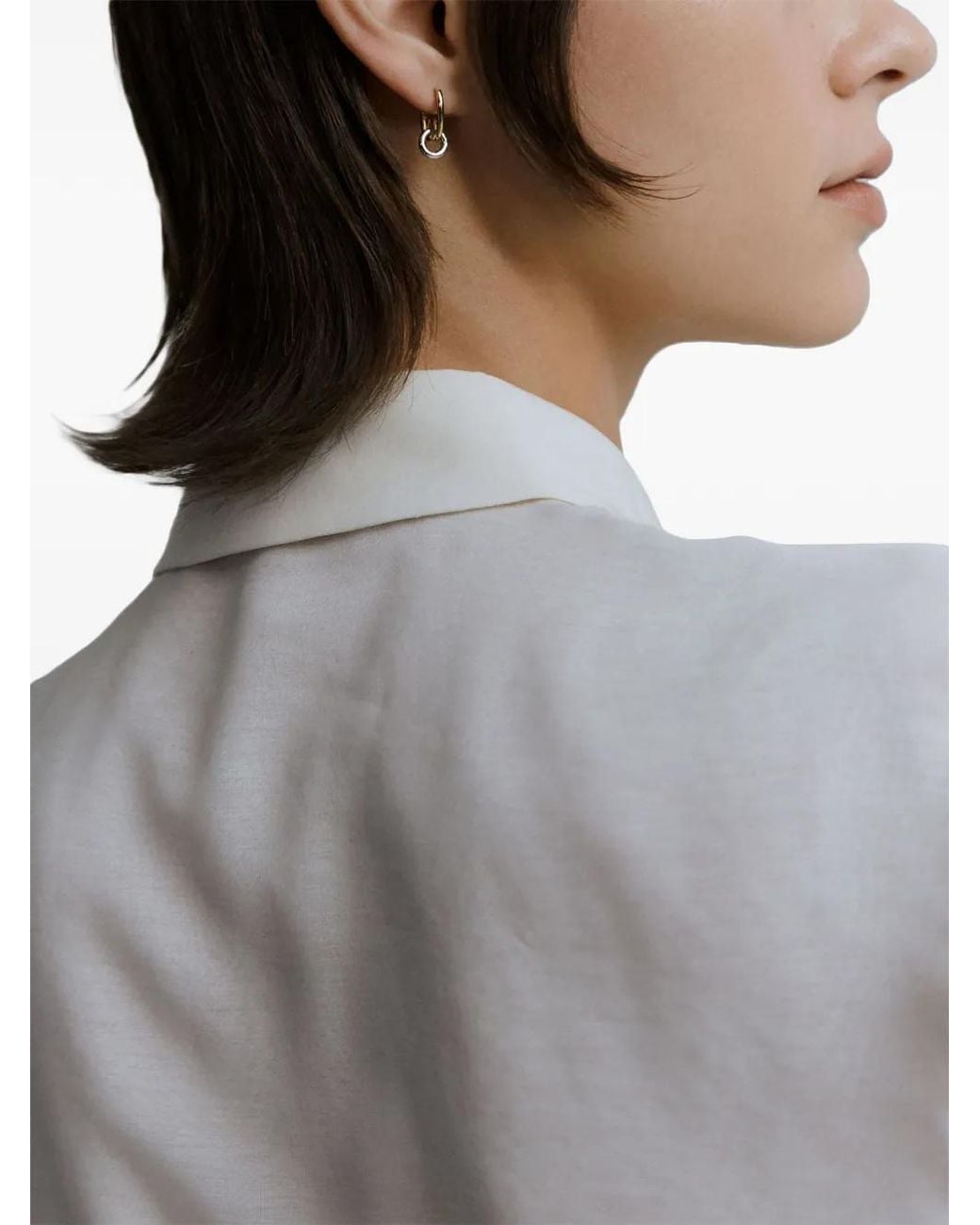 Otiumberg White Loop Drop Hoop Earrings