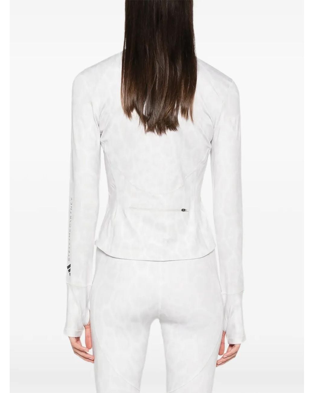 Adidas By Stella McCartney White Leopard-Print Track Jacket