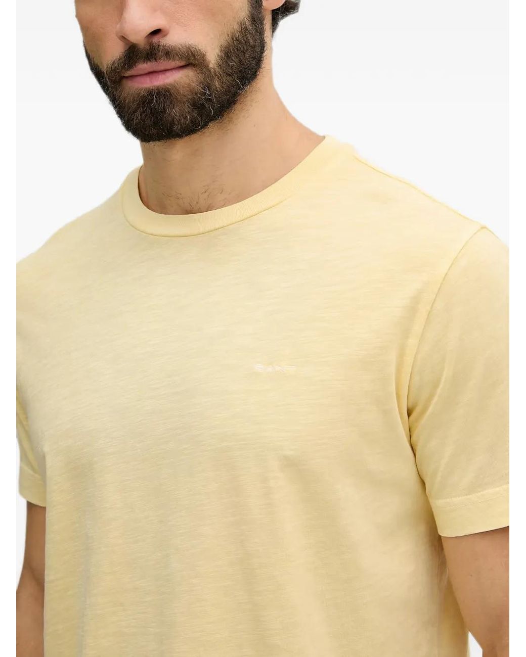 Gant Yellow Logo-Embroidered T-Shirt for men