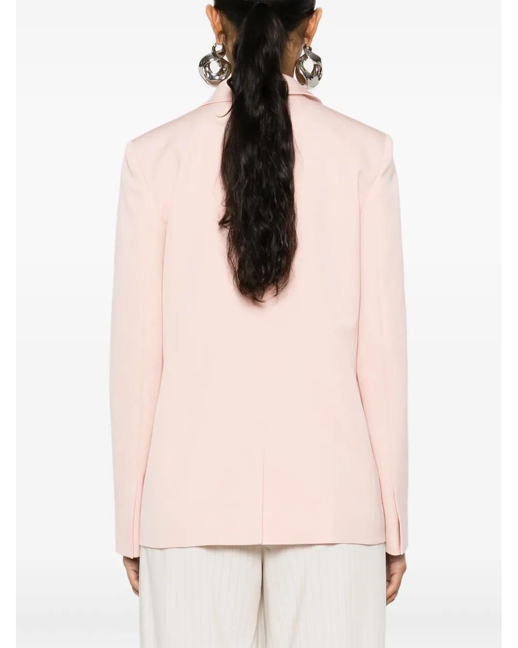 Lanvin Pink Peach Wool Interlock Jacket