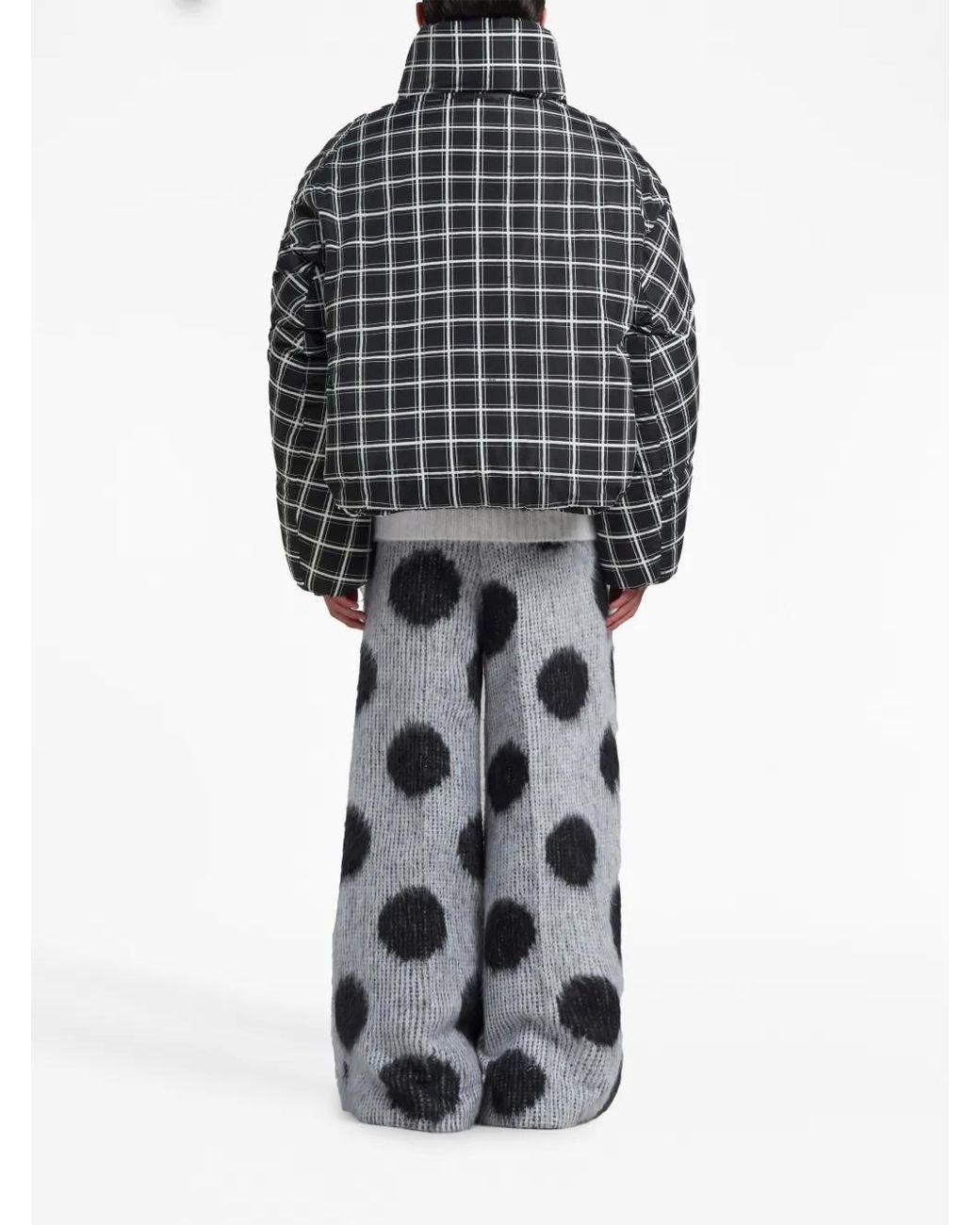 Marni Black Checked Oversized Down Jacket for men