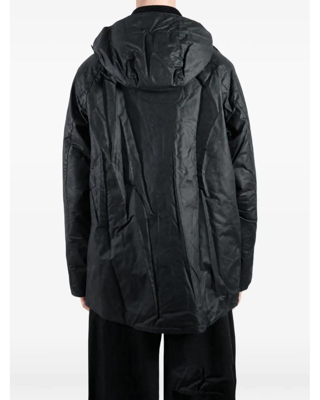 Barbour Black Beaufort Waxed-Cotton Hooded Jacket for men