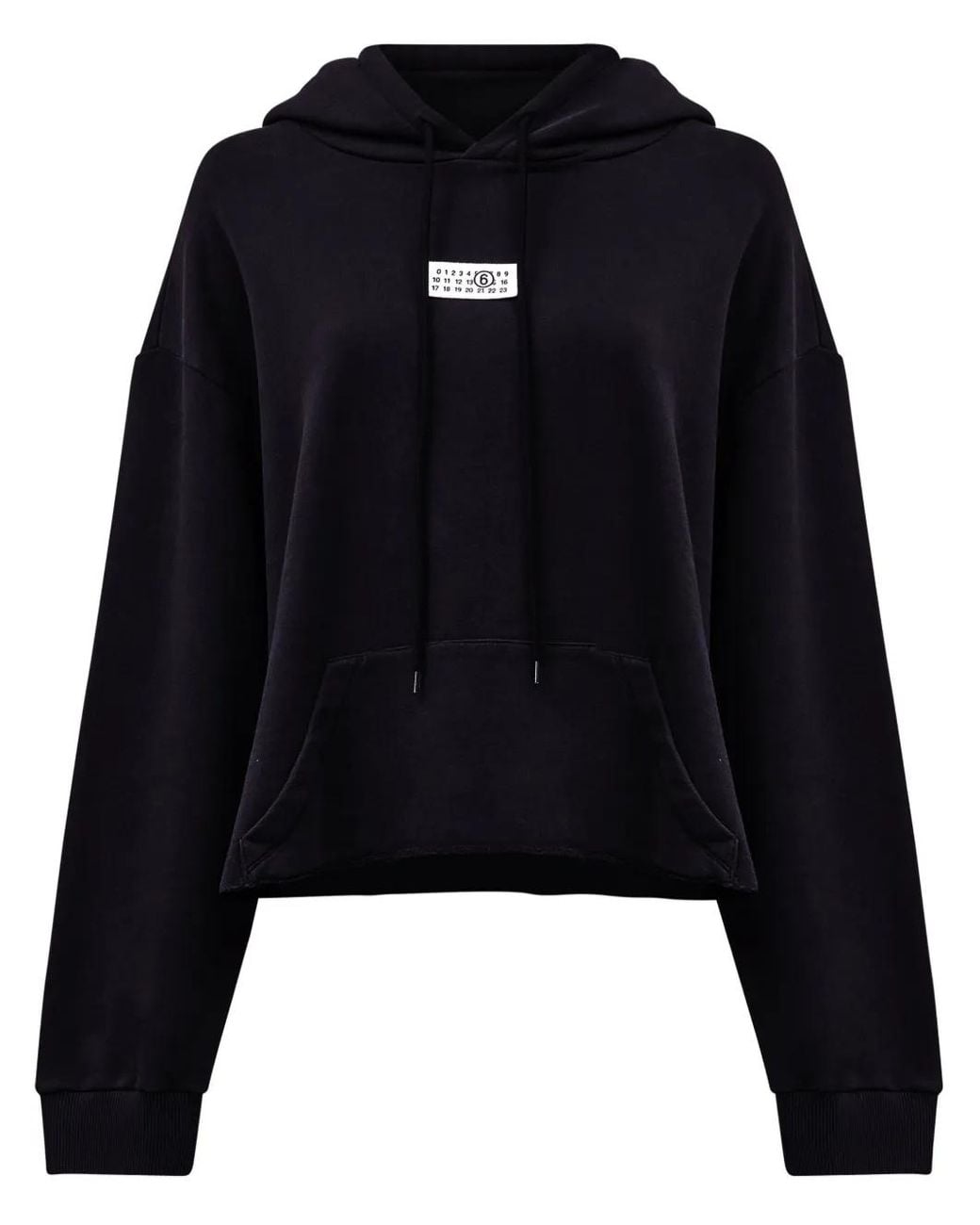 MM6 by Maison Margiela Black Logo Cotton Hoodie
