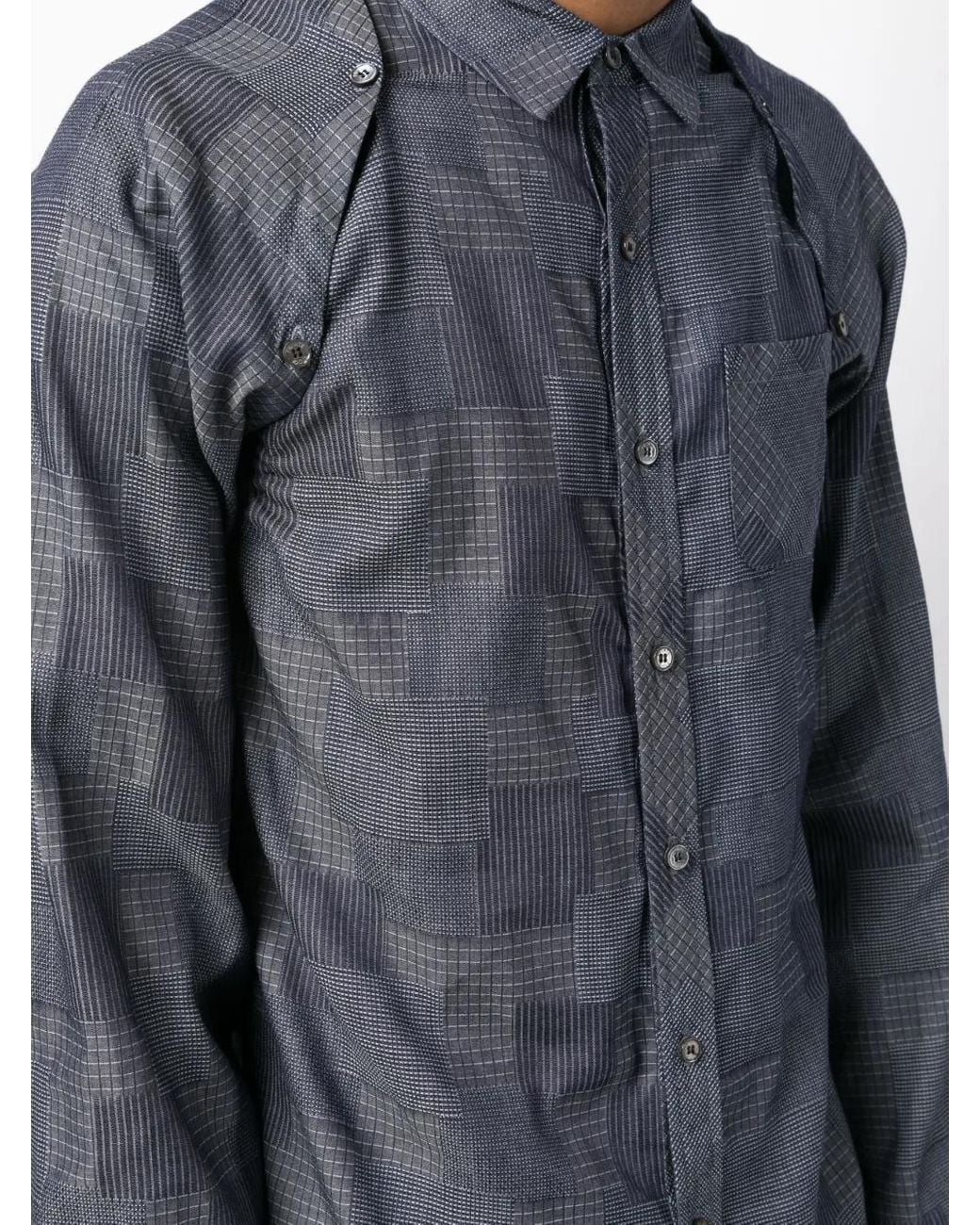 Private Stock Blue The Dorian Detachable-Sleeve Shirt for men