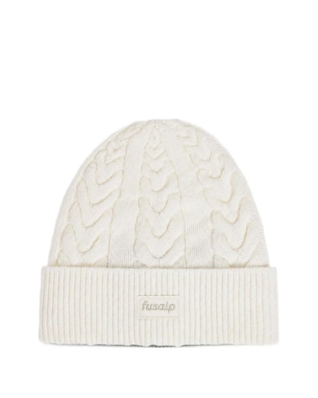 Fusalp White Cable Beanie