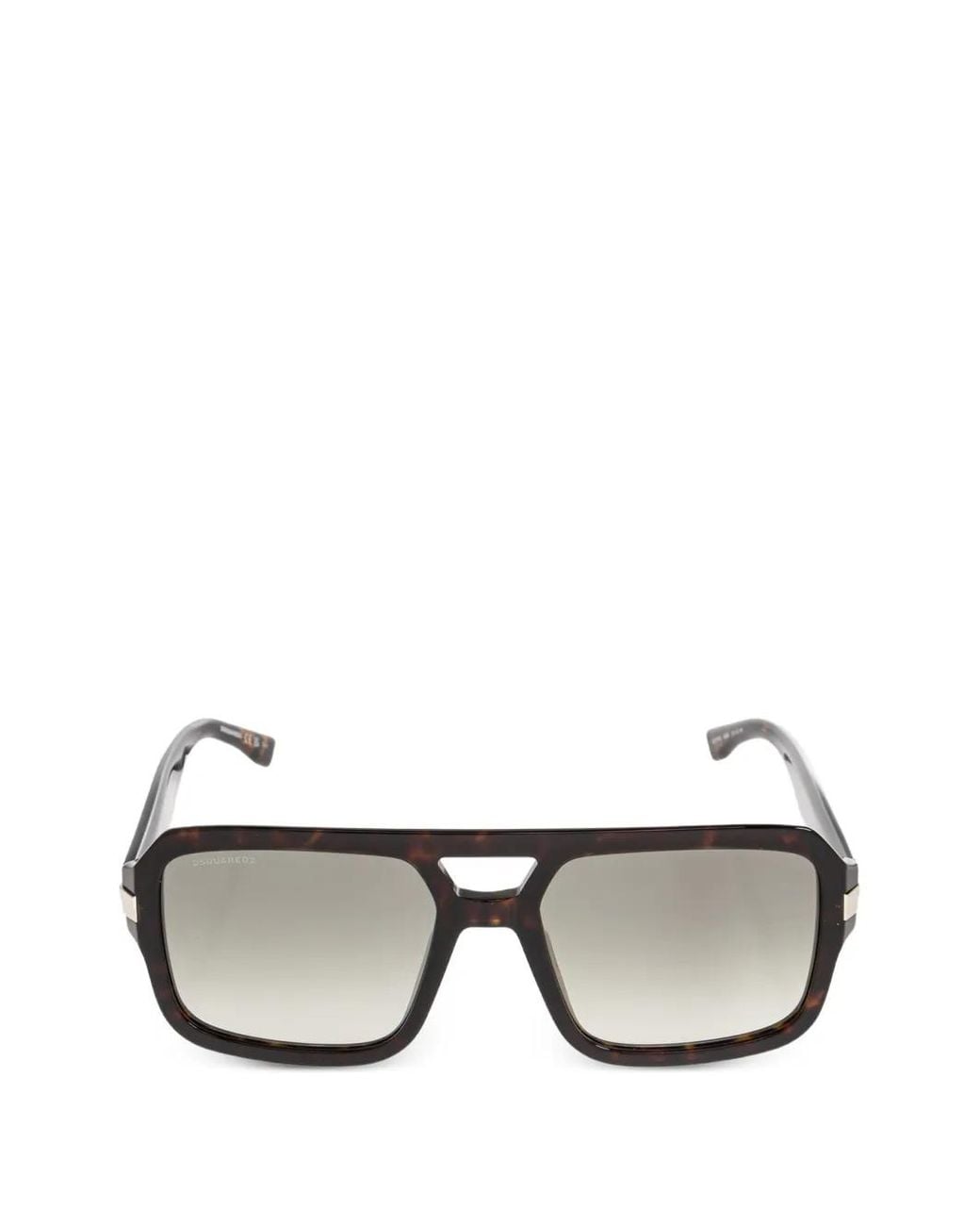 DSquared² Gray Tortoiseshell-Effect Square-Frame Sunglasses