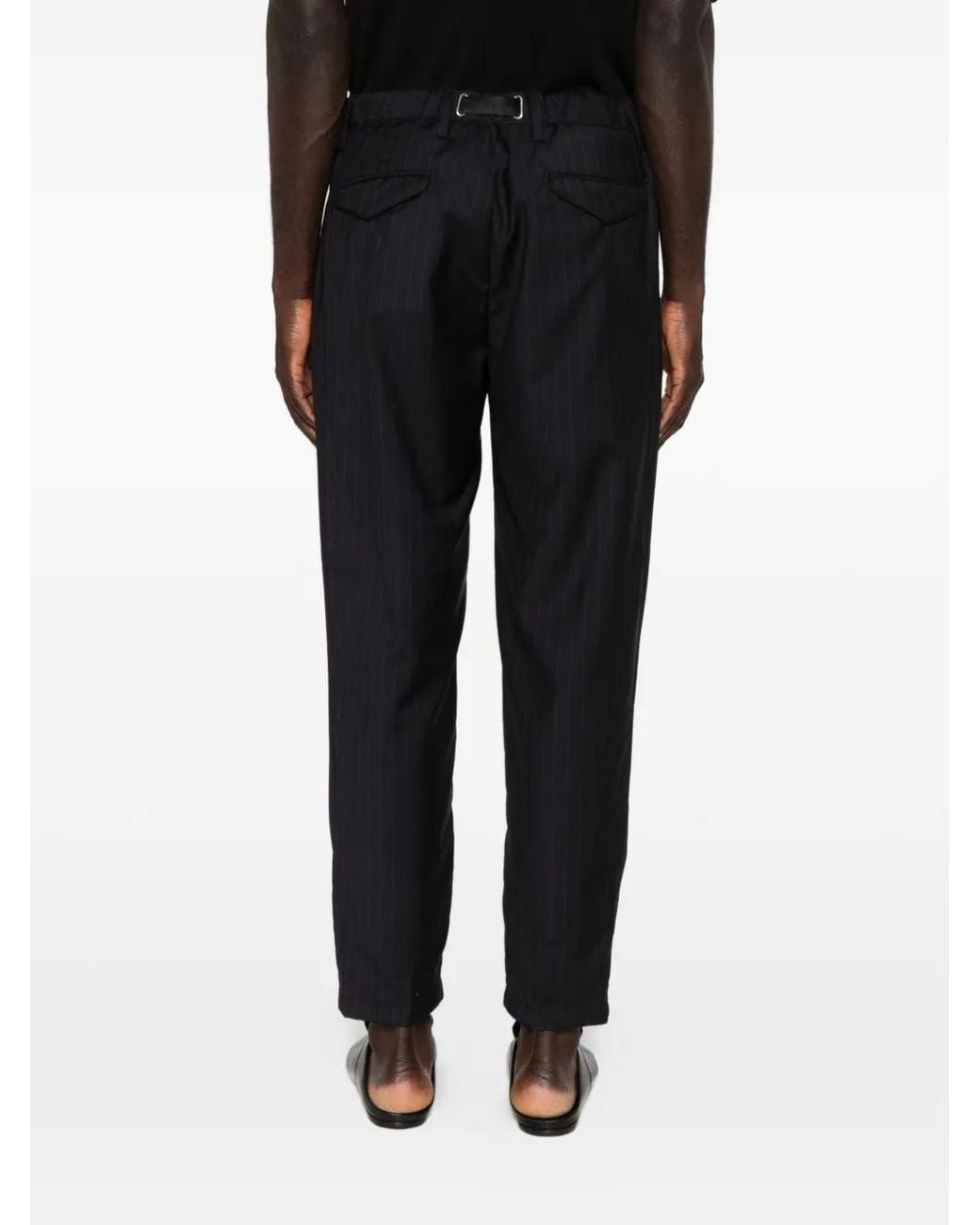 White Sand Black Pinstriped Cordura Pants for men