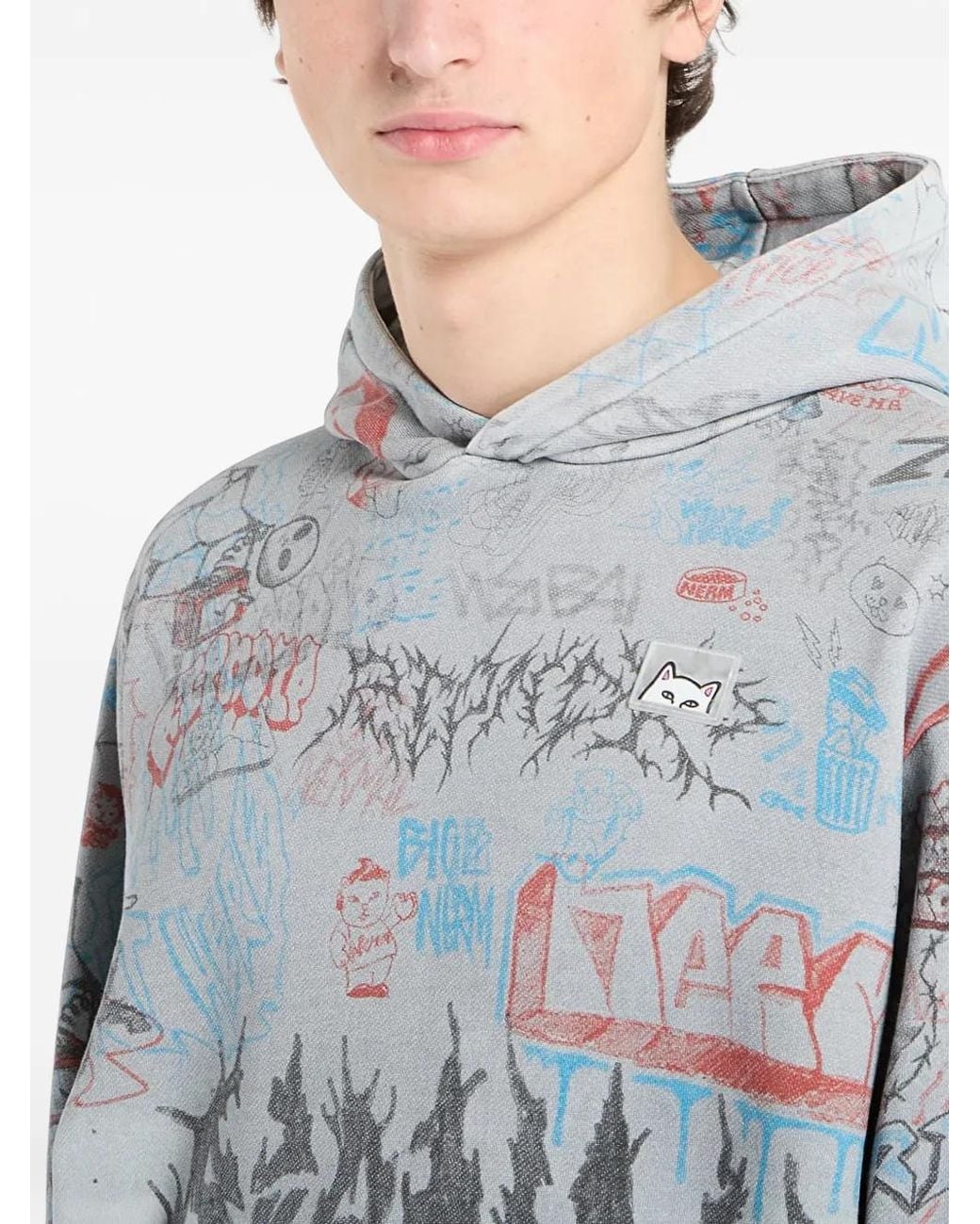 RIPNDIP Gray Marker Hoodie for men