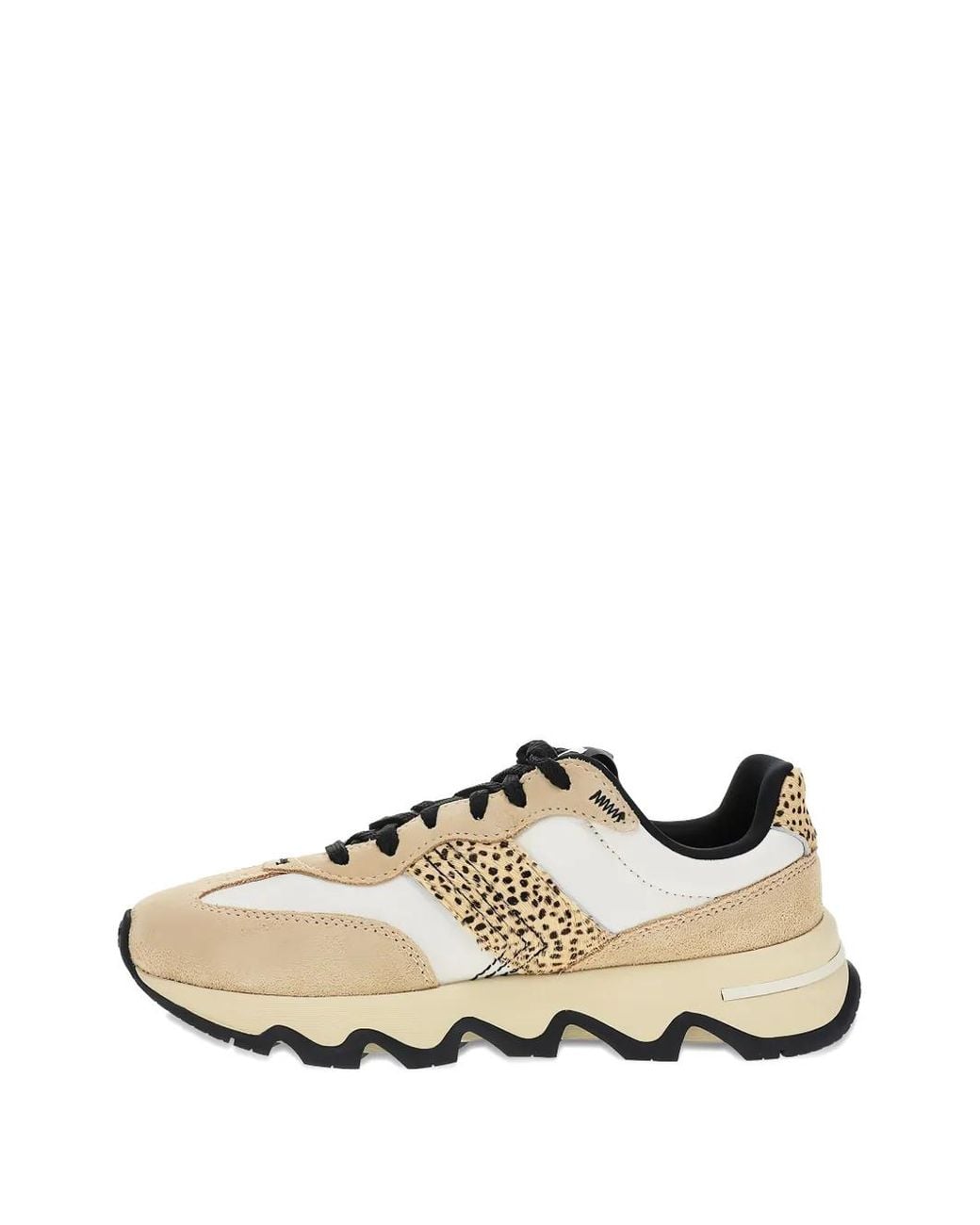 Sorel White Kinetic Ember Animal-Print Sneakers