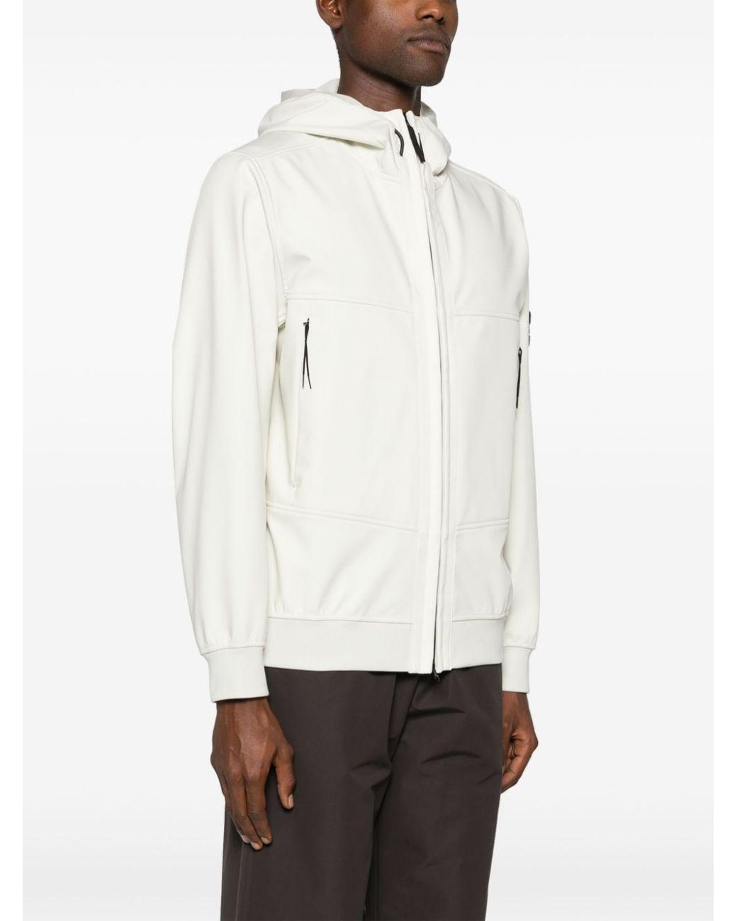 Stone Island Soft Shell-R Jacket in White for Men | Lyst