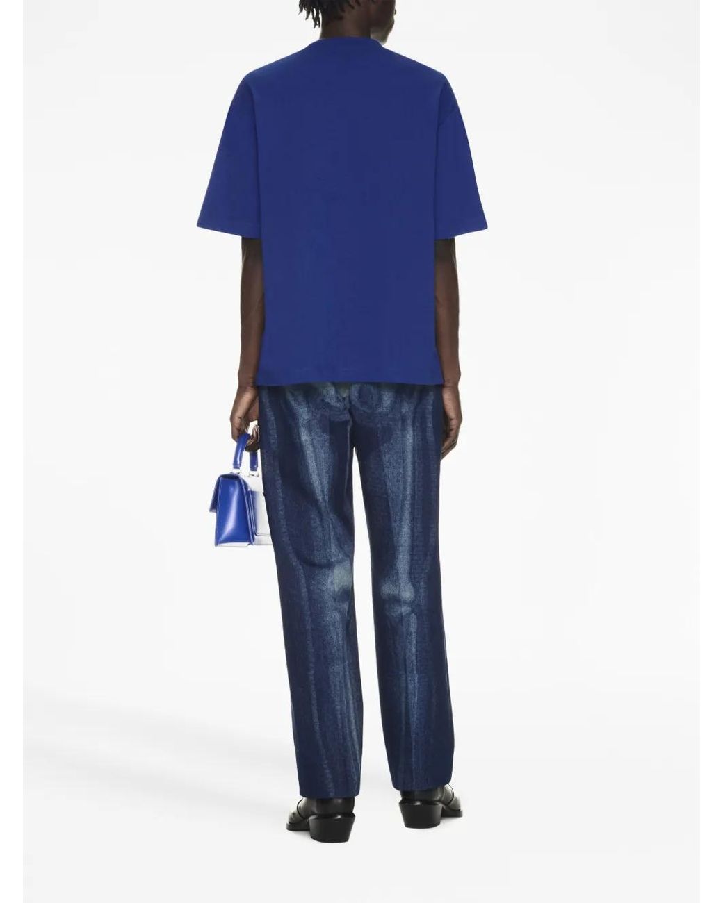 Off-White c/o Virgil Abloh Blue Off Body Stitch Skate T-Shirt for men