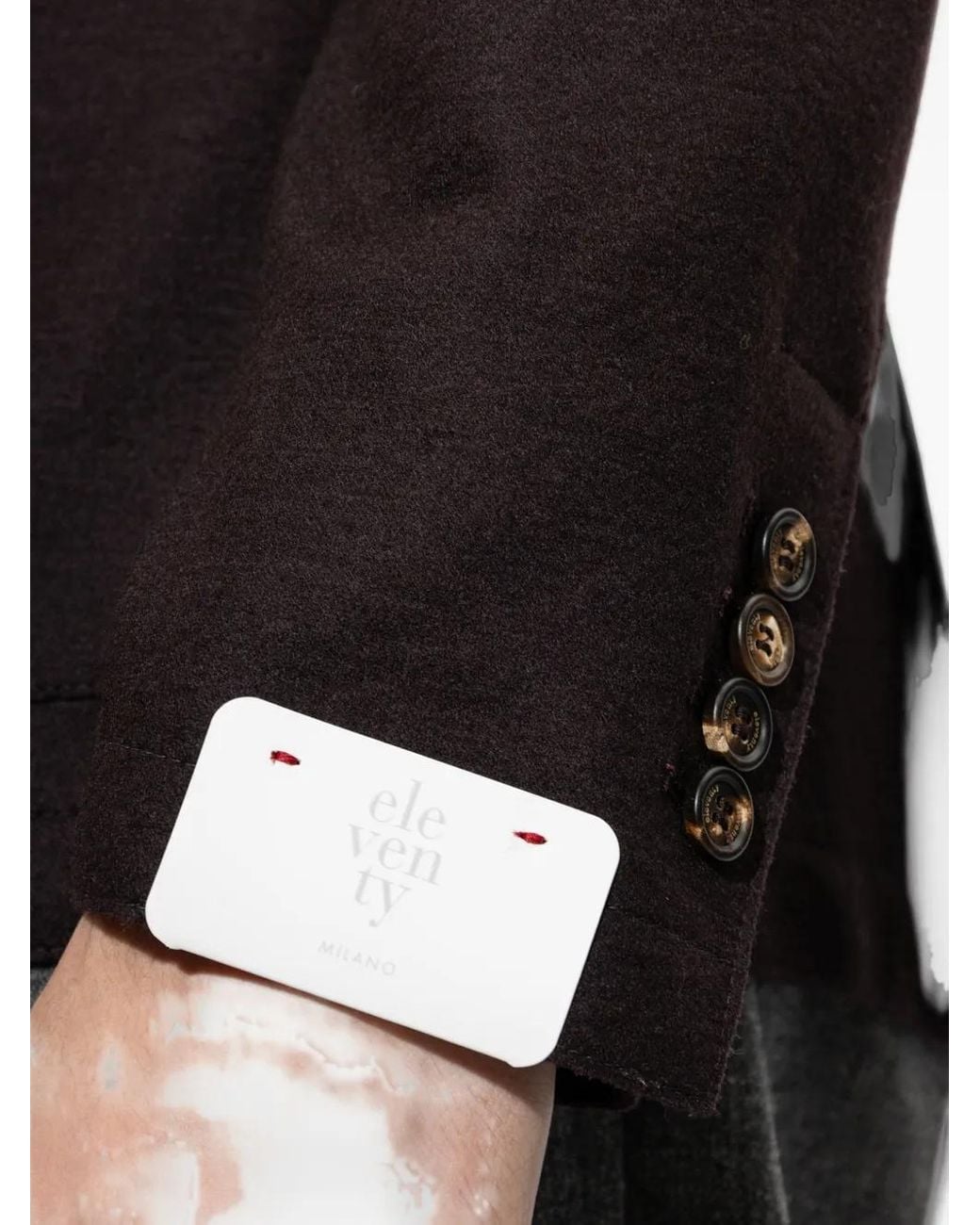 Eleventy Brown Detachable-Hood Notched-Lapels Jacket for men