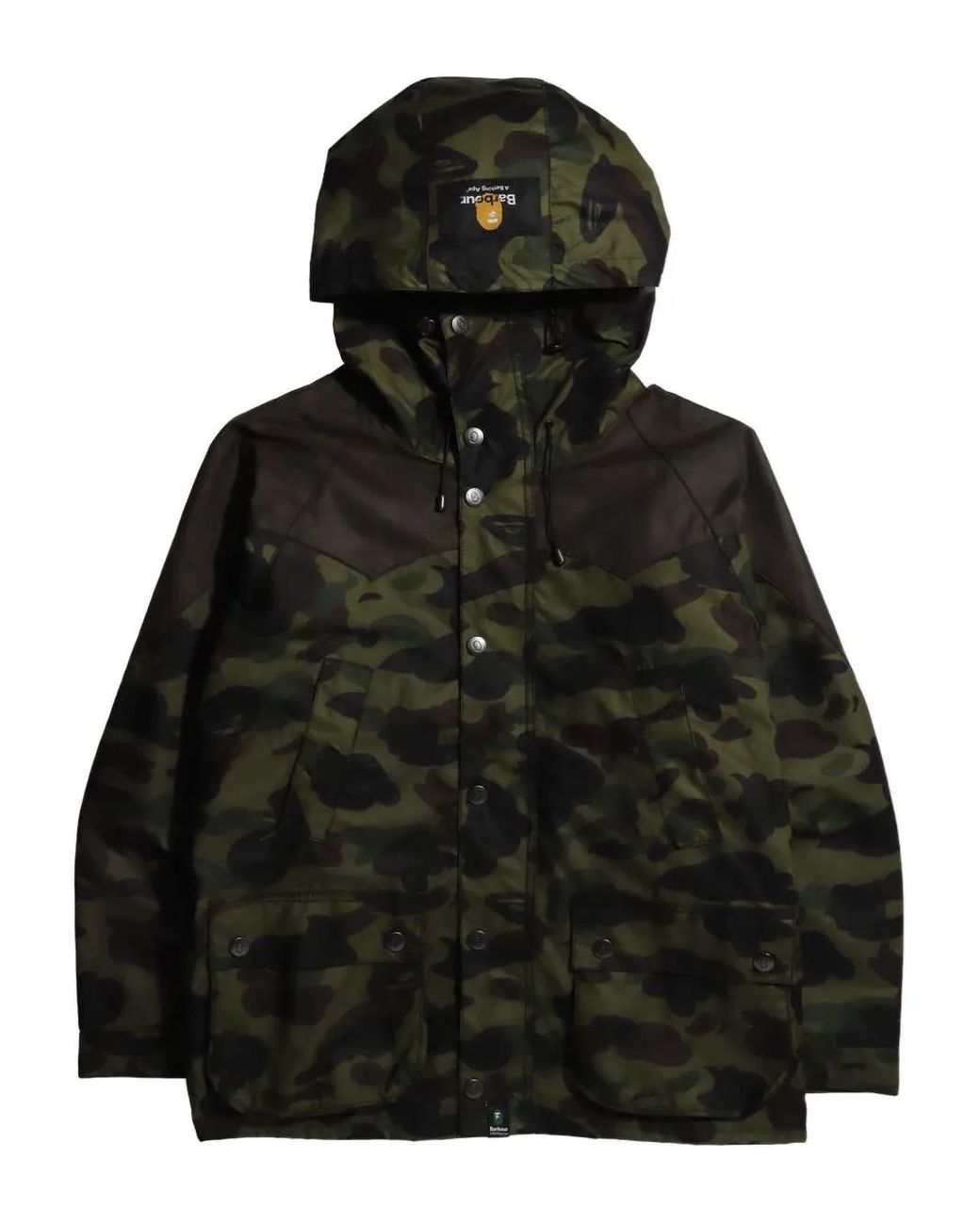 A Bathing Ape Black Camouflage-Pattern Hooded Jacket for men