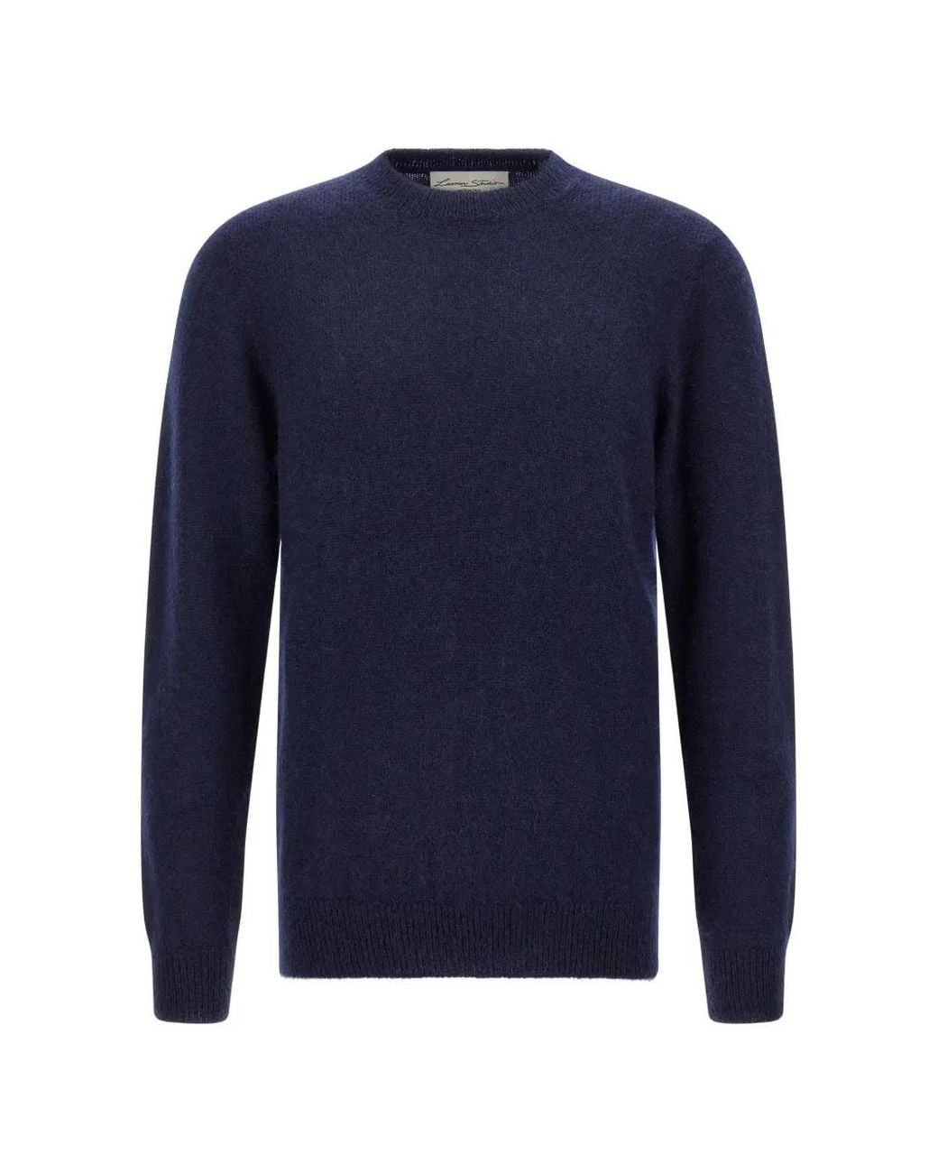 LARMERI STUDIO Blue Crew-Neck Cashmere Sweater for men