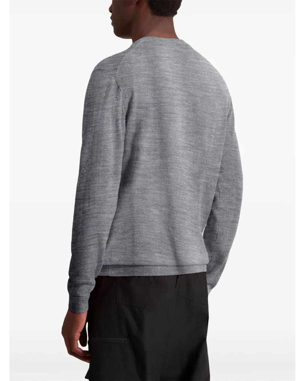 Woolrich Gray Woolrich Virgin Wool Logo Crewneck Sweater for men