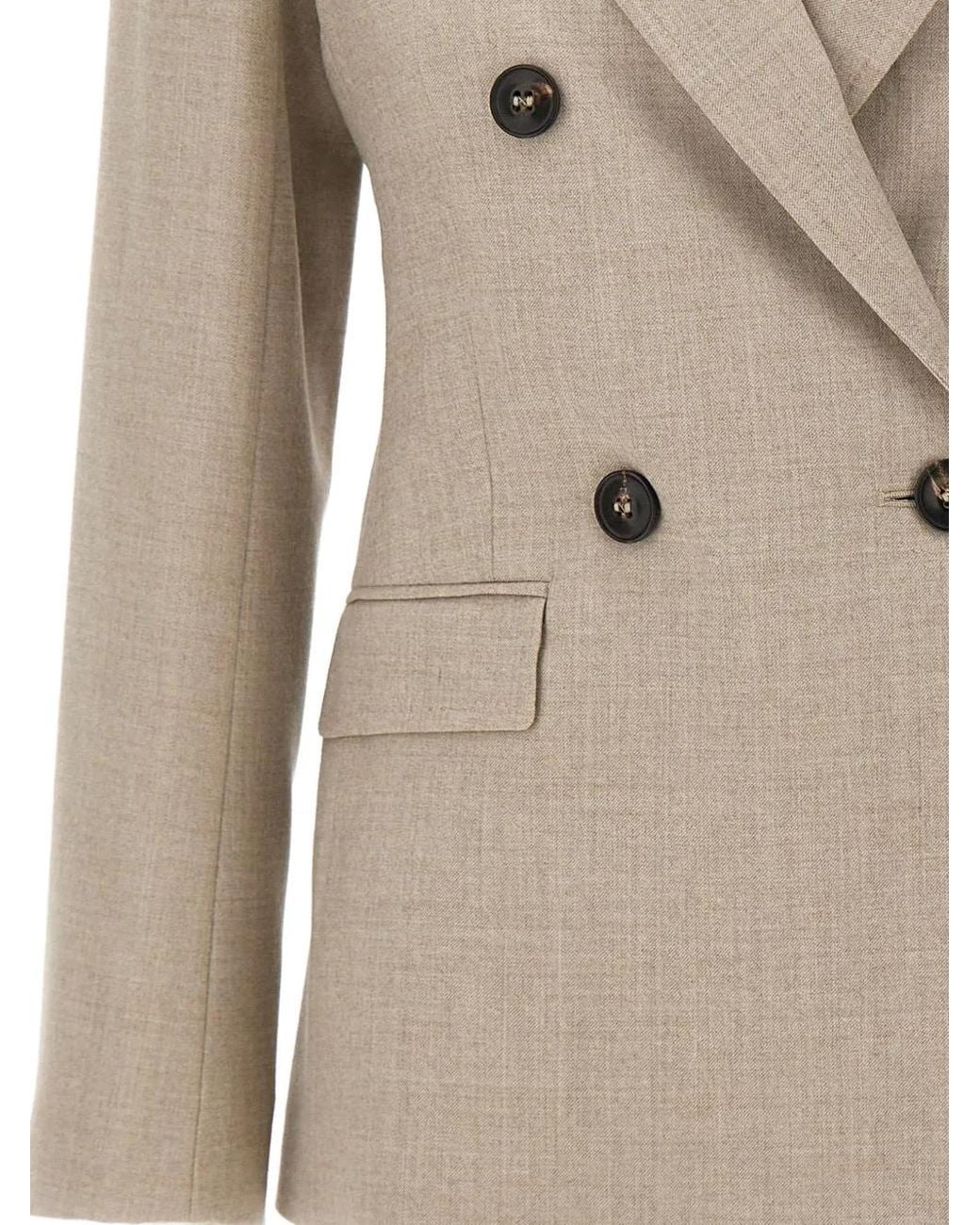 Max Mara Natural Double-Breasted Blazer Jacket