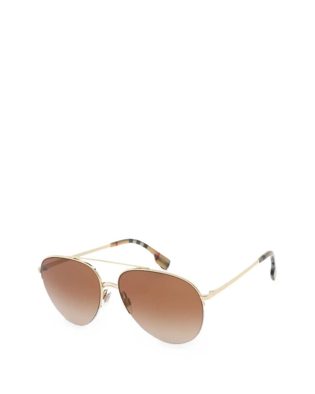 Burberry Natural Ferry Pilot-Frame Sunglasses
