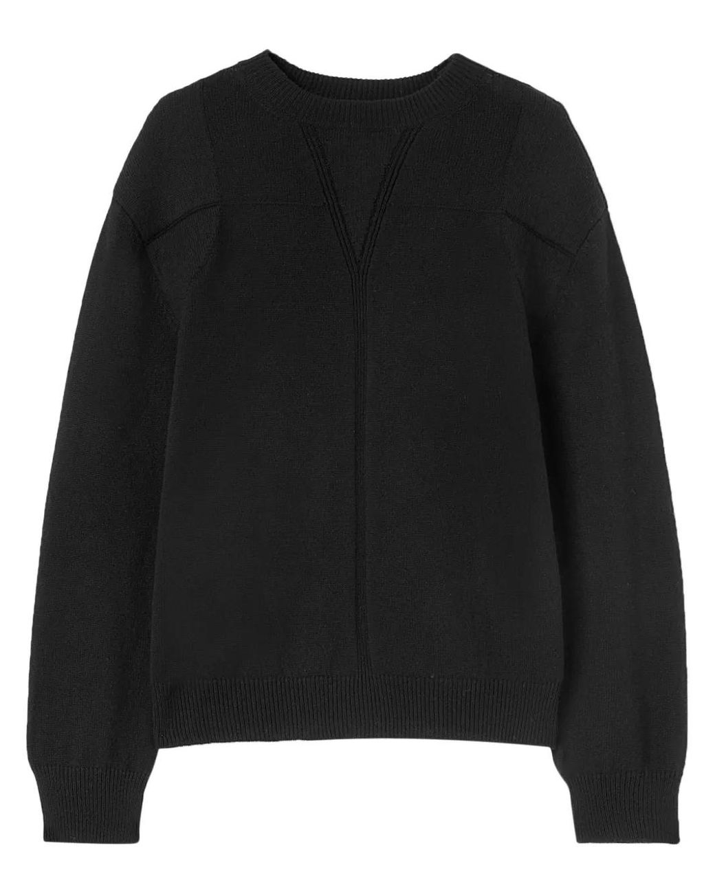 Jil Sander Black Round-Neck Wool-Blend Jumper for men