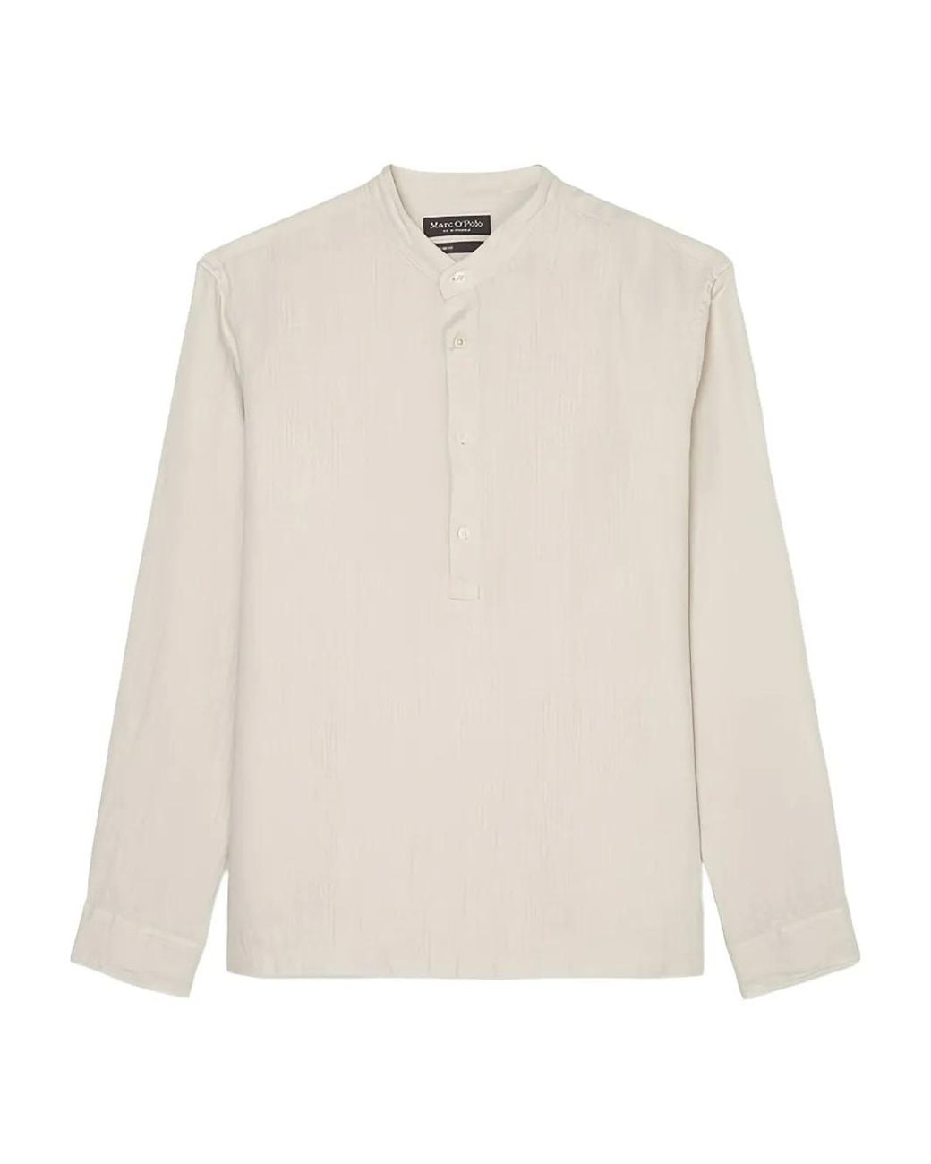 Marc O' Polo White Band Collar Henley Shirt for men