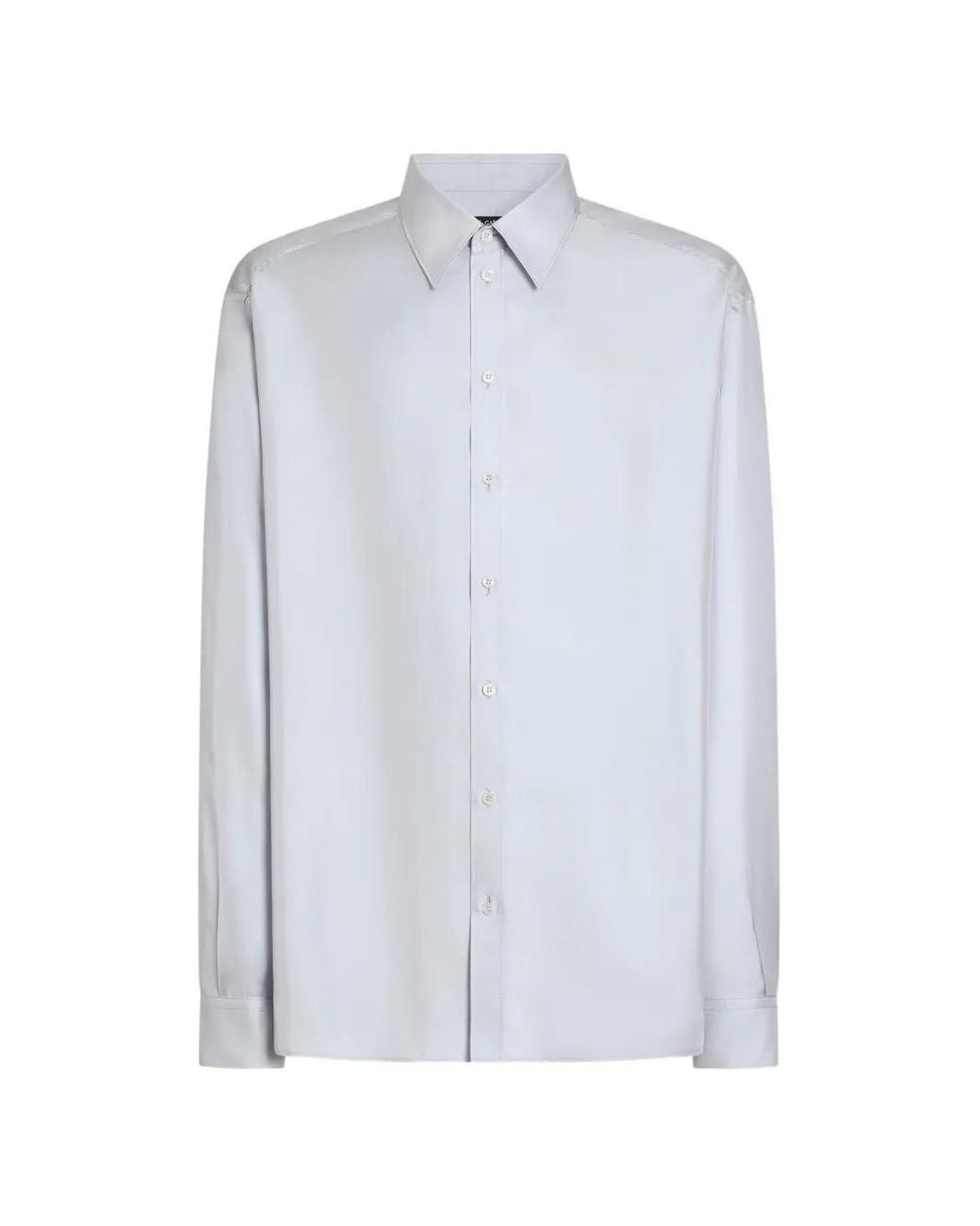 Dolce & Gabbana White Silk Twill Shirt for men
