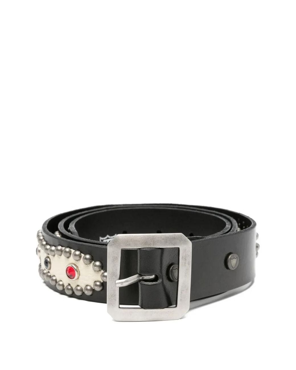 HTC Black American Embellished Buckle Belt for men