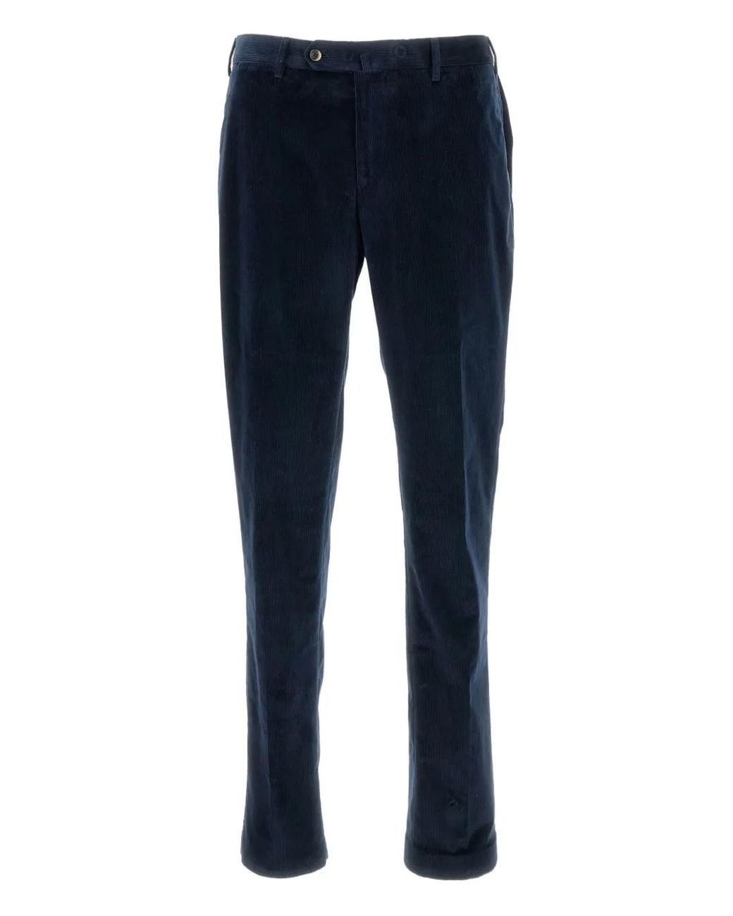 PT Torino Blue Corduroy Slim-Fit Trousers for men