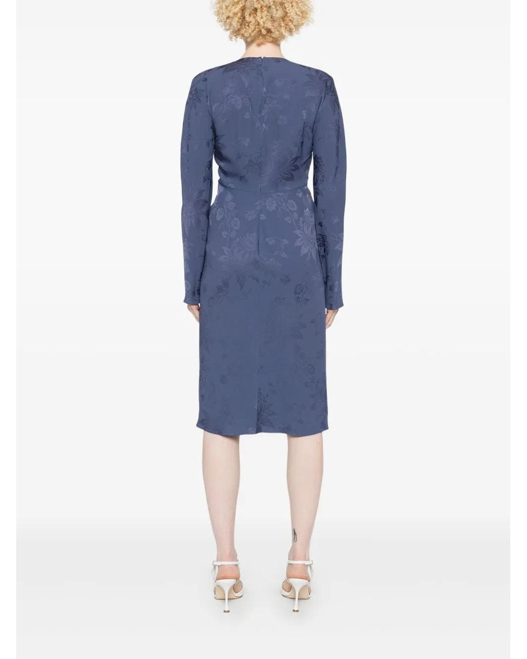 Etro Blue Jacquard Midi Dress
