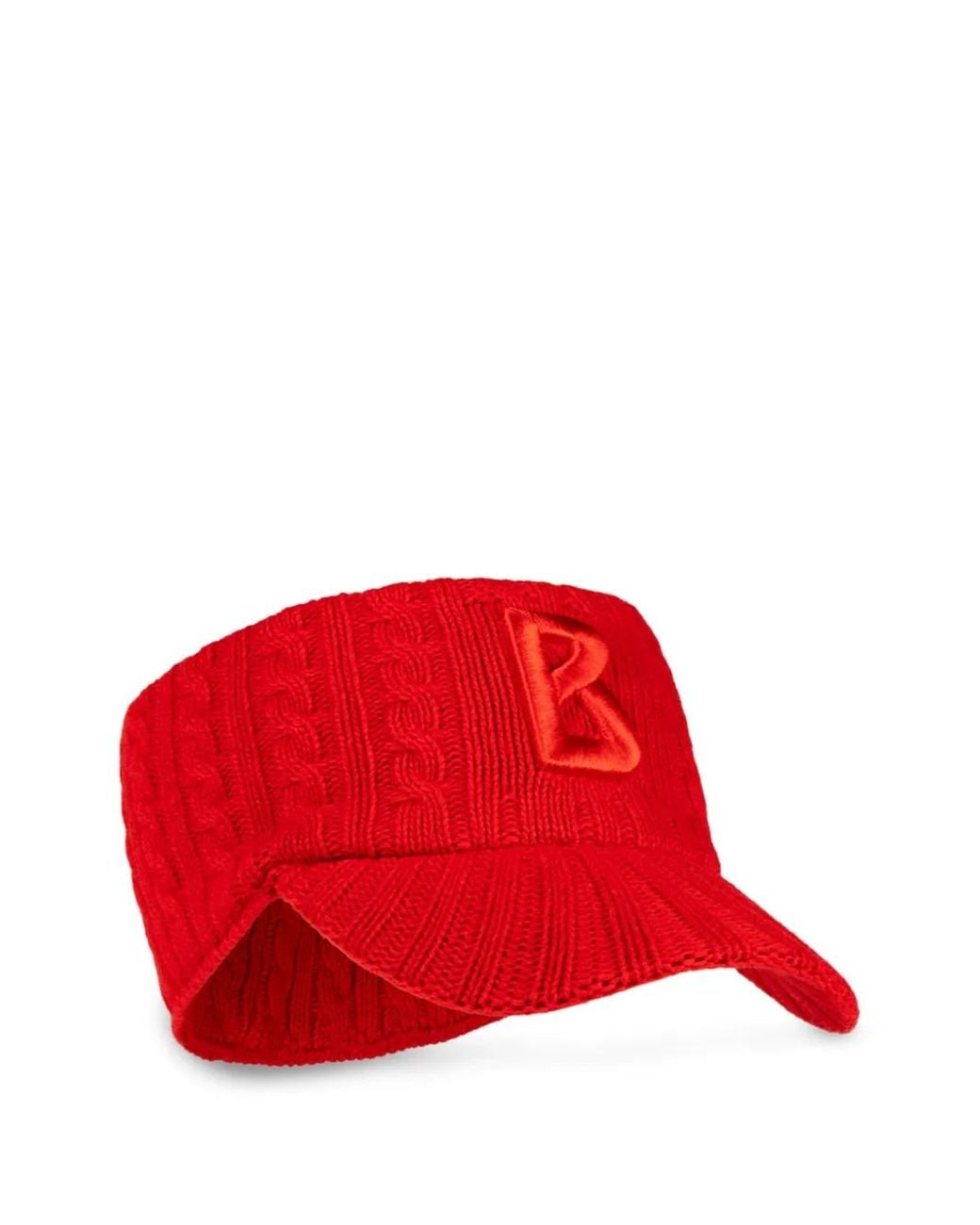 Bogner Red Tessa1 Cable-Knit Peak Hat