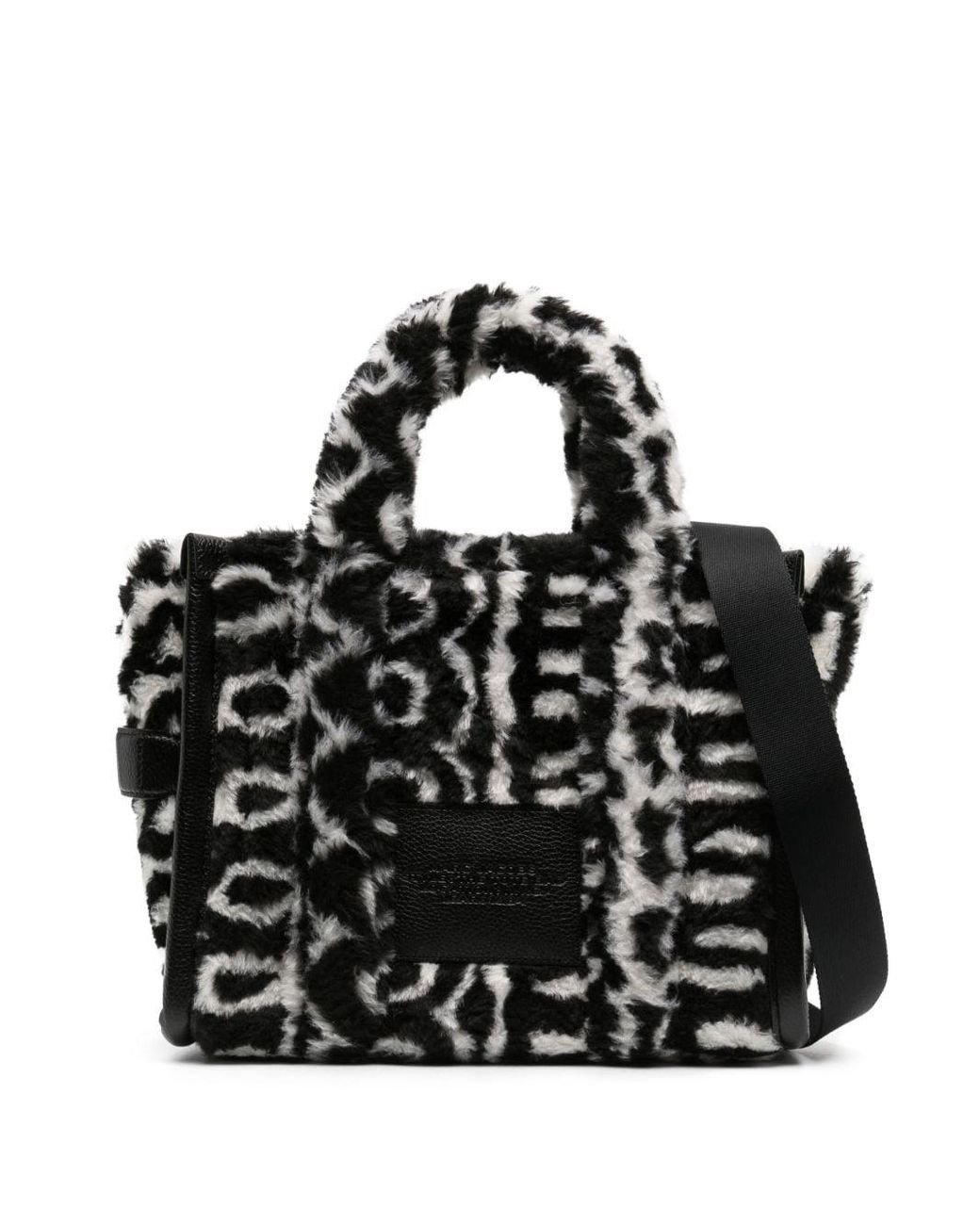 Marc Jacobs Medium The Monogram Faux-fur Tote Bag in Black | Lyst