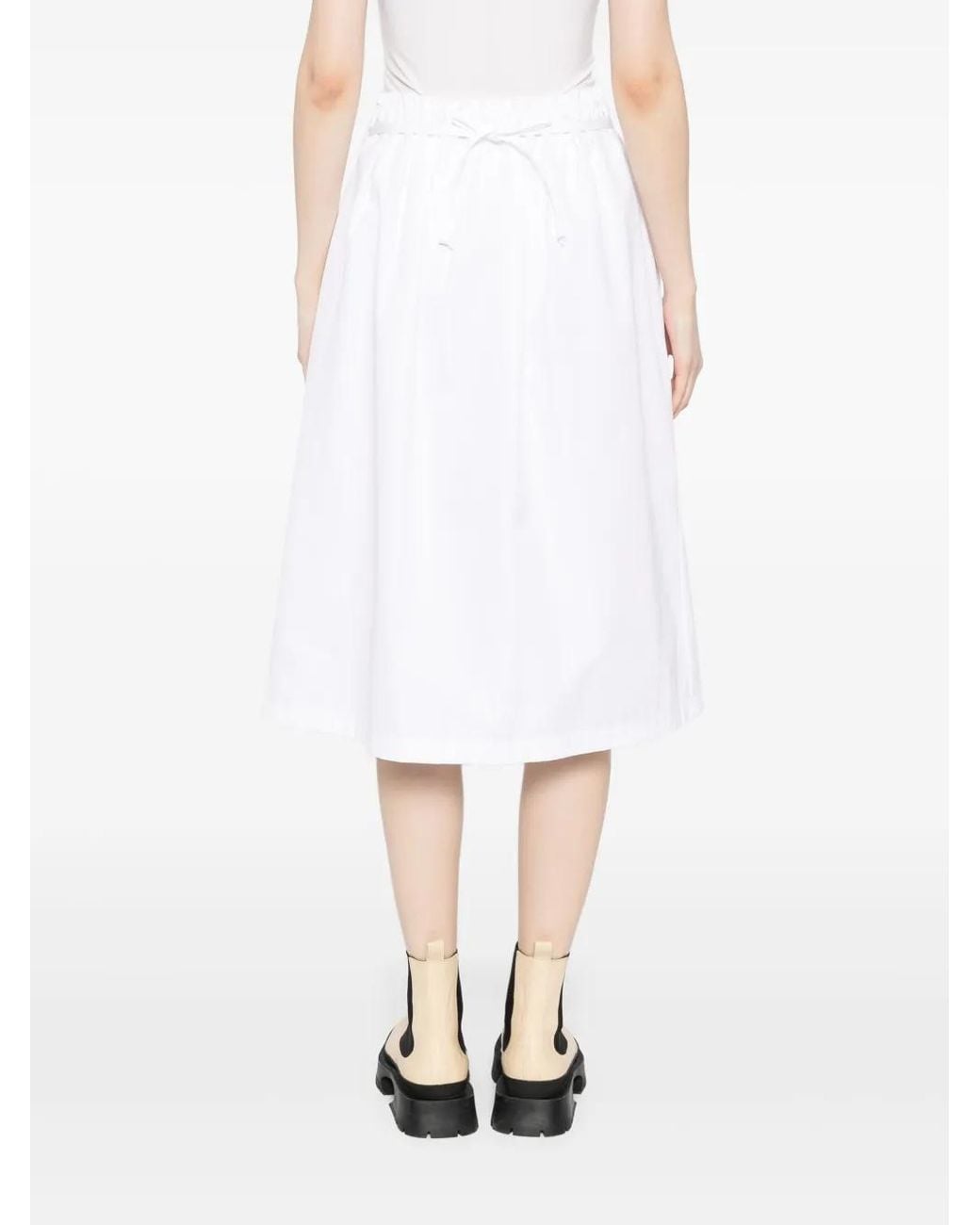 Jil Sander White Cotton Poplin Skirt