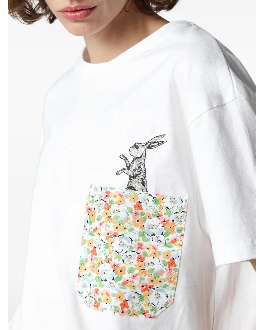Paul Smith White Rabbit Floral Pocket T-Shirt