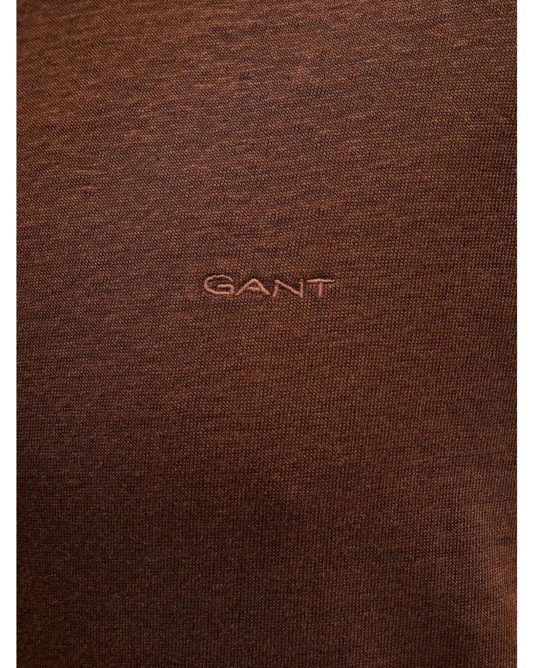 Gant Brown Logo-Embroidered T-Shirt for men