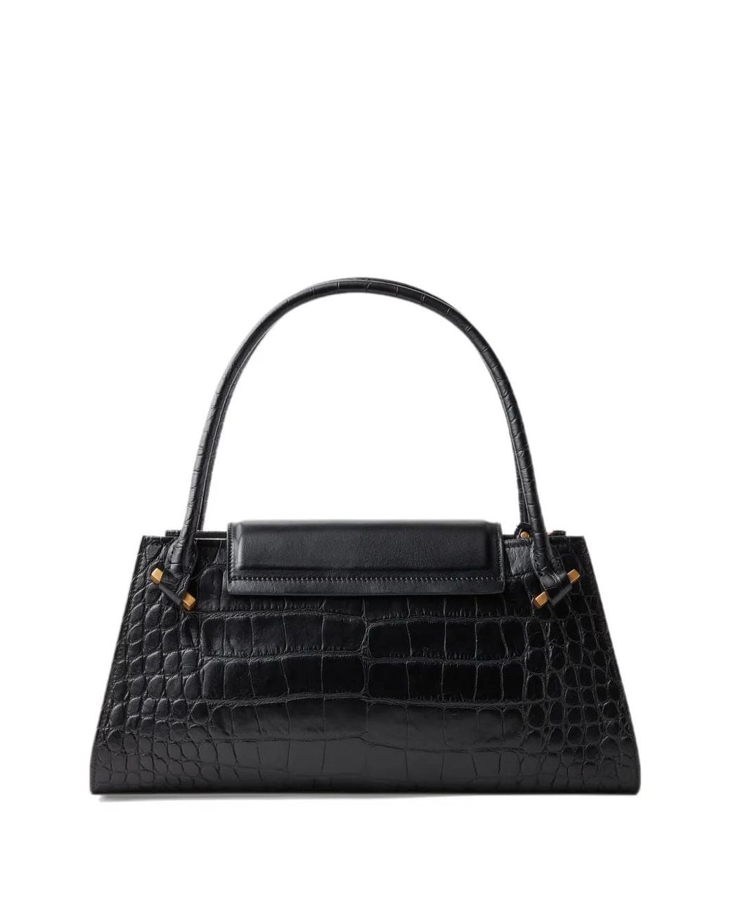 Versace Black Severine Croc-Effect Leather Shoulder Bag