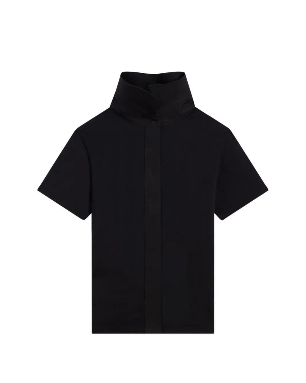 Givenchy Black T-Shirt With Poplin Collar