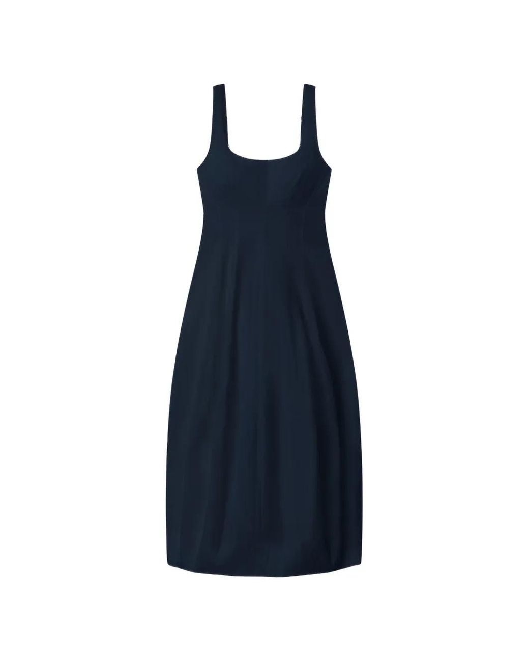A.L.C. Blue Veda Square-Neck Midi Dress