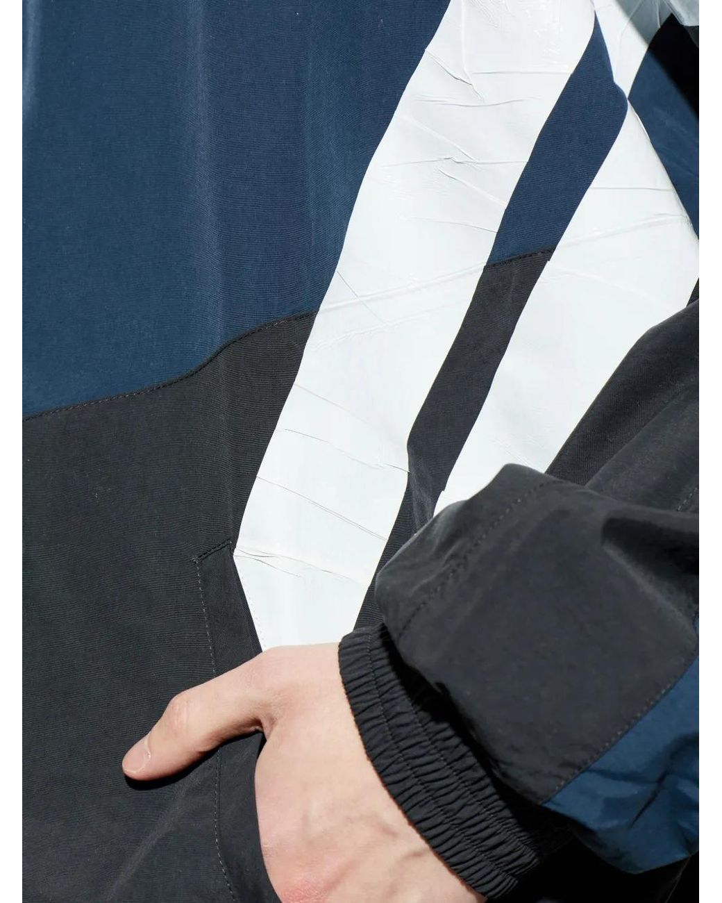 Vetements Blue Striped-Sleeves Colour-Block Jacket for men